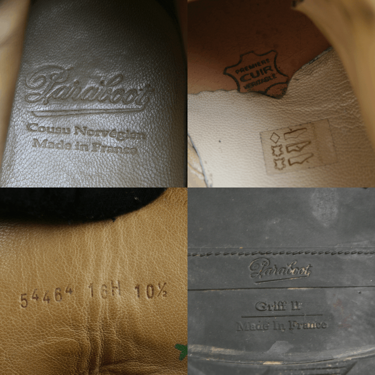 Paraboot Clamart Griff 2 Combat Derby Boots Made in France Size US 11.5 / EU 44-45 - 12 Thumbnail