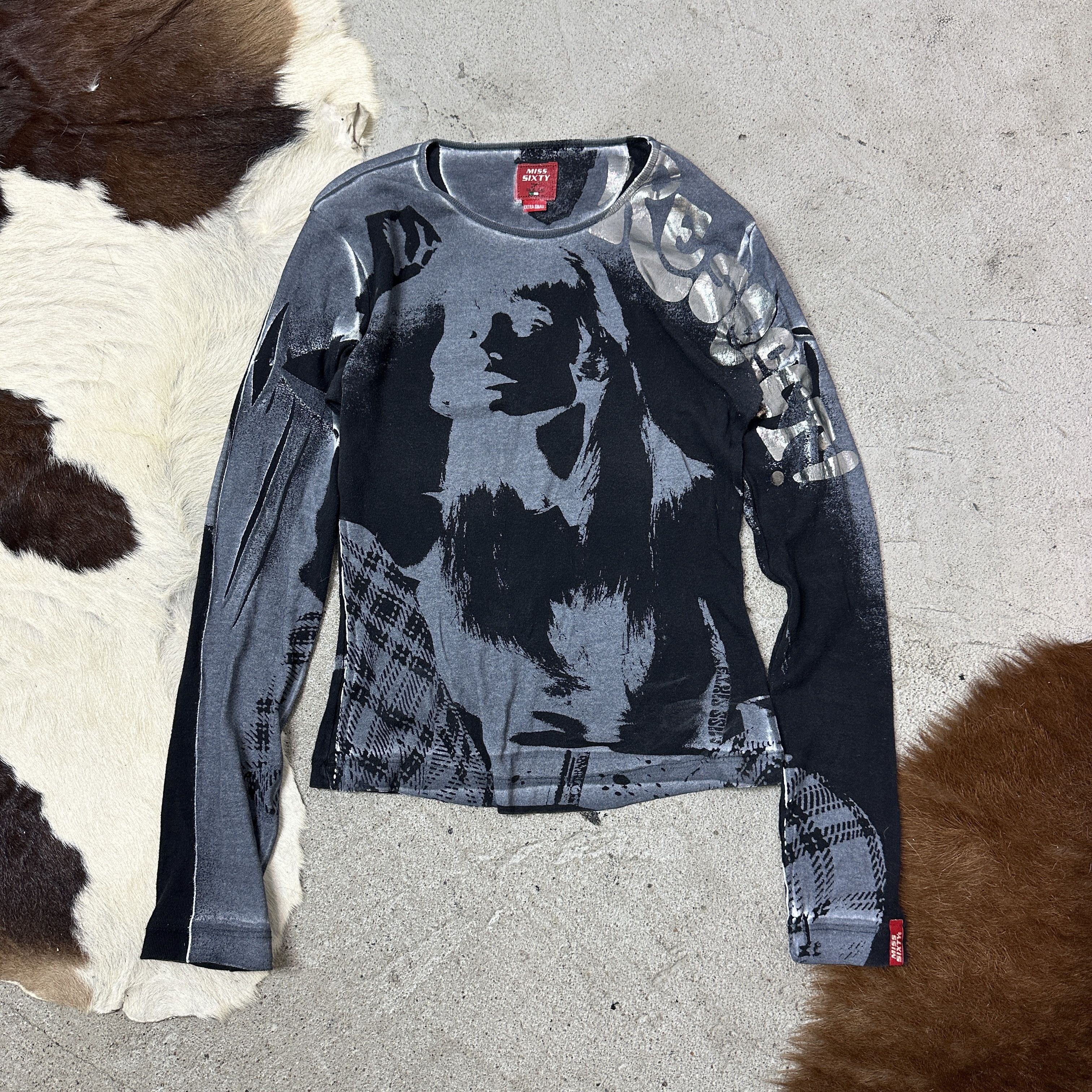 Miss Sixty Vintage Miss Sixty Graphic Faces Printed Longsleeve Y2K Size XS / US 0-2 / IT 36-38 - 2 Thumbnail