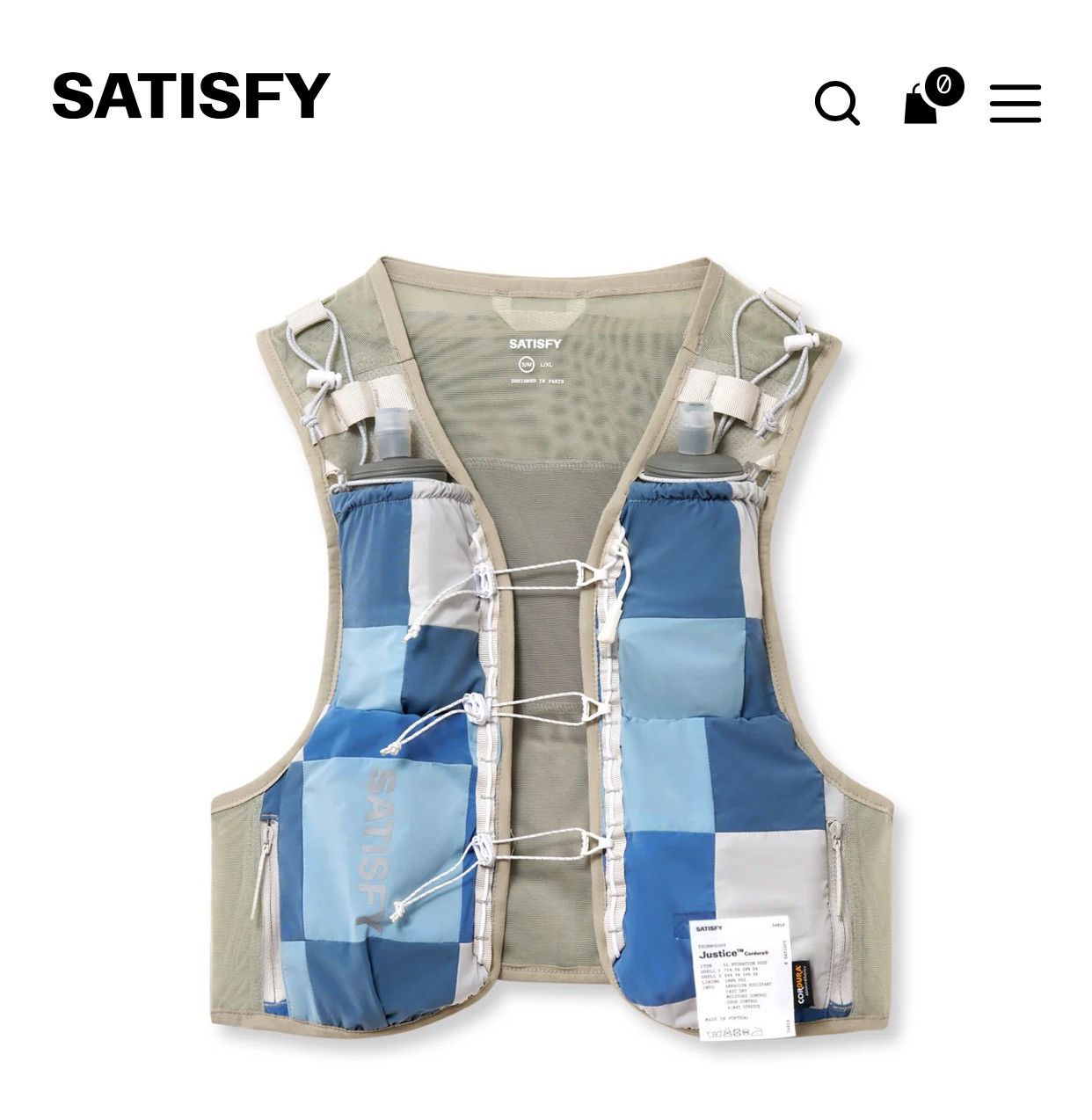 Satisfy Satisfy running limited edition patchwork hydration