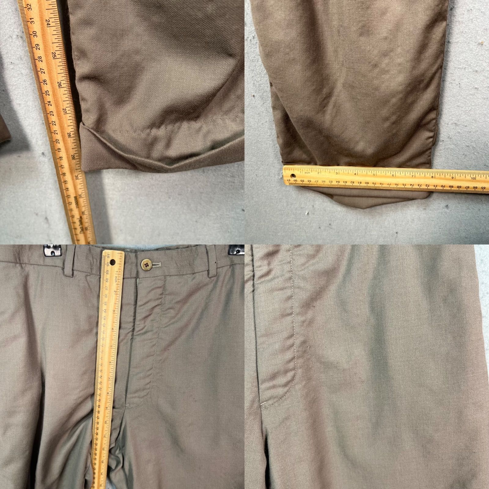 Armani Armani Collezioni Mens Dress Pants Wool Beige 36 Regular Flat Front Inseam 30" Made In Italy Vintage No Shirts Size US 36 / EU 52 - 8 Thumbnail