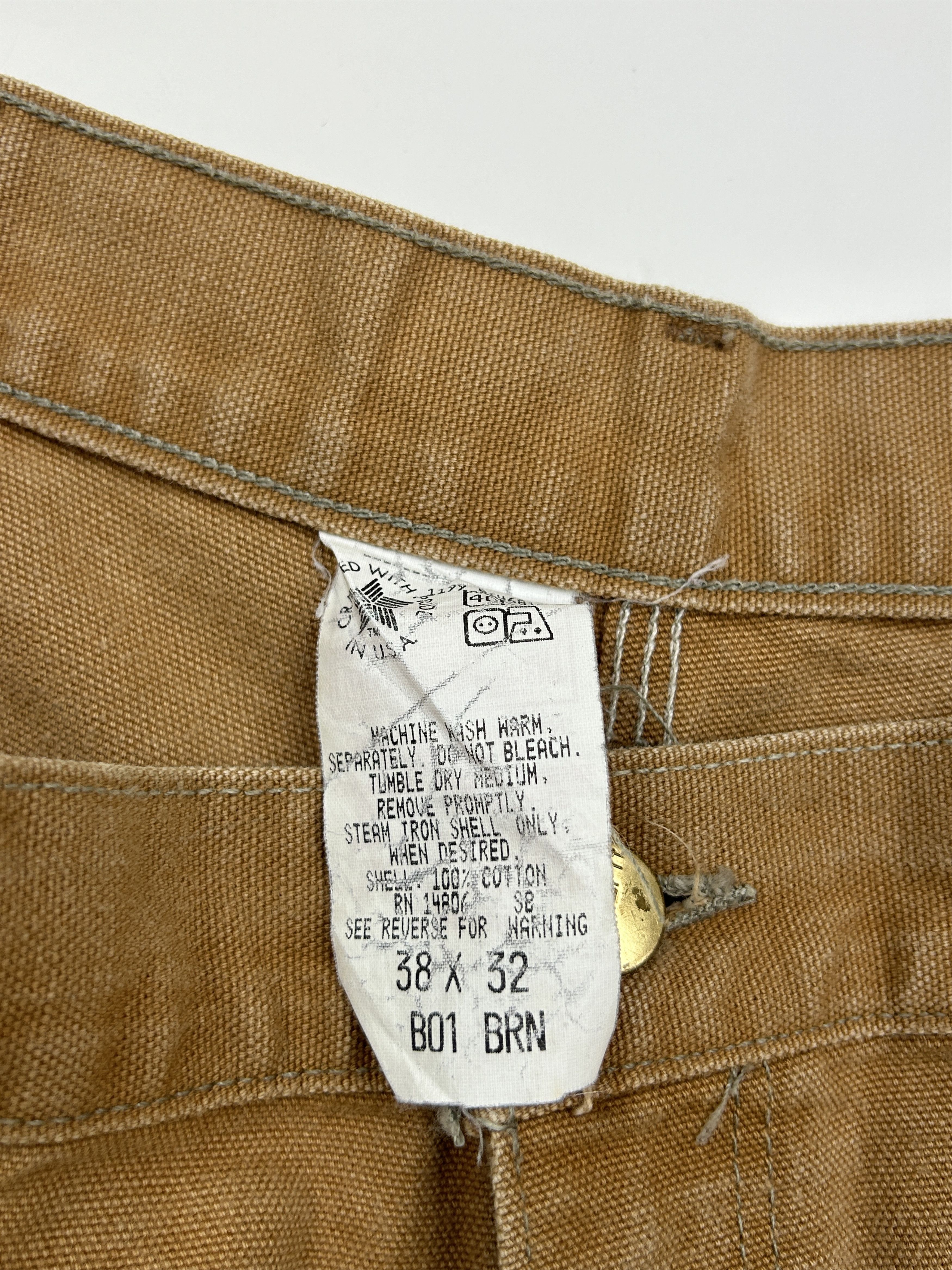 Carhartt Vintage 90s Carhartt Canvas Double Knee Pants Size 37W Size US 37 - 3 Thumbnail