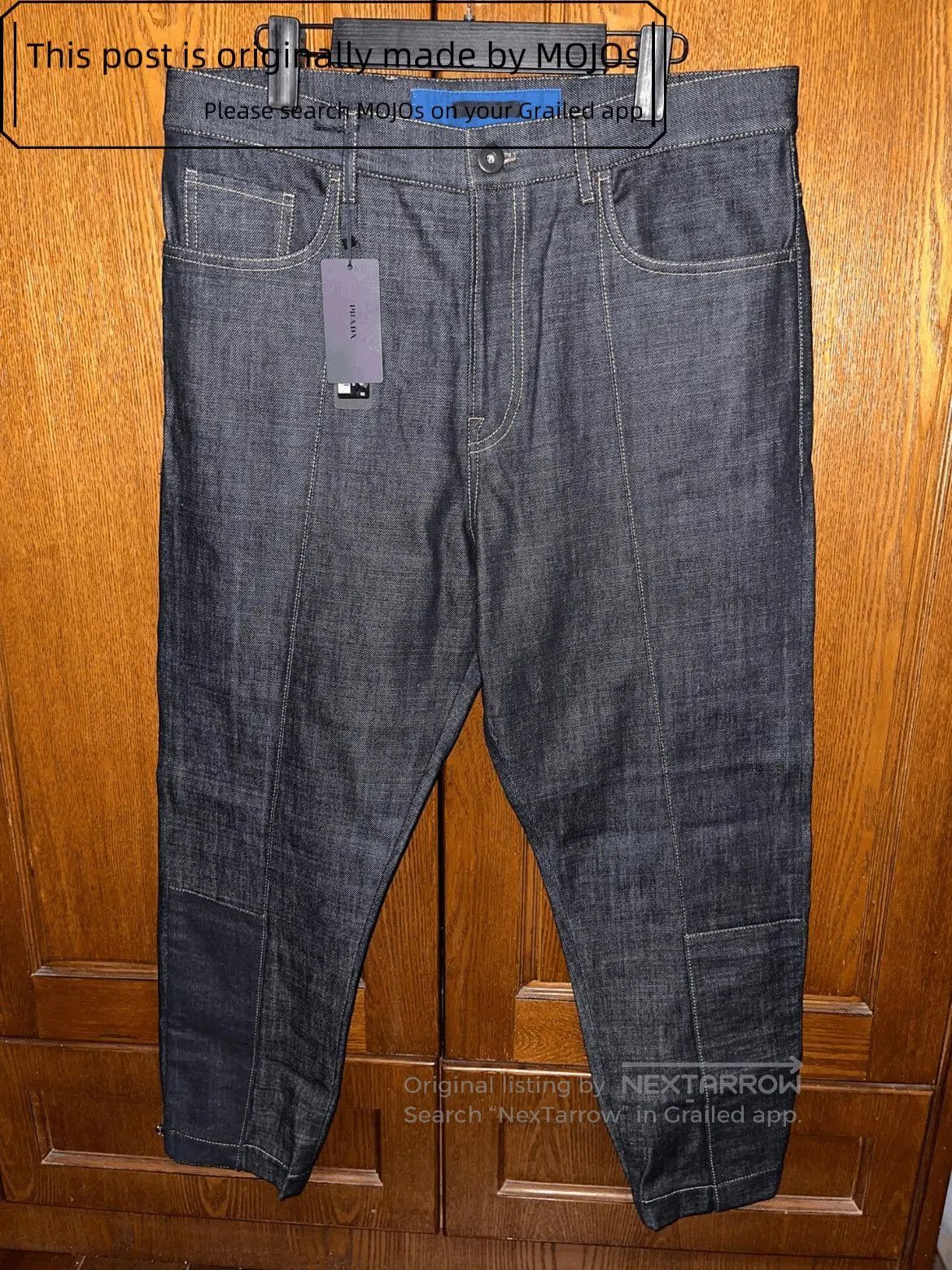 Prada Sz 32 Prada Back Pocket Logo Raw Denim mojos19471018. Size US 32 / EU 48 - 1 Thumbnail