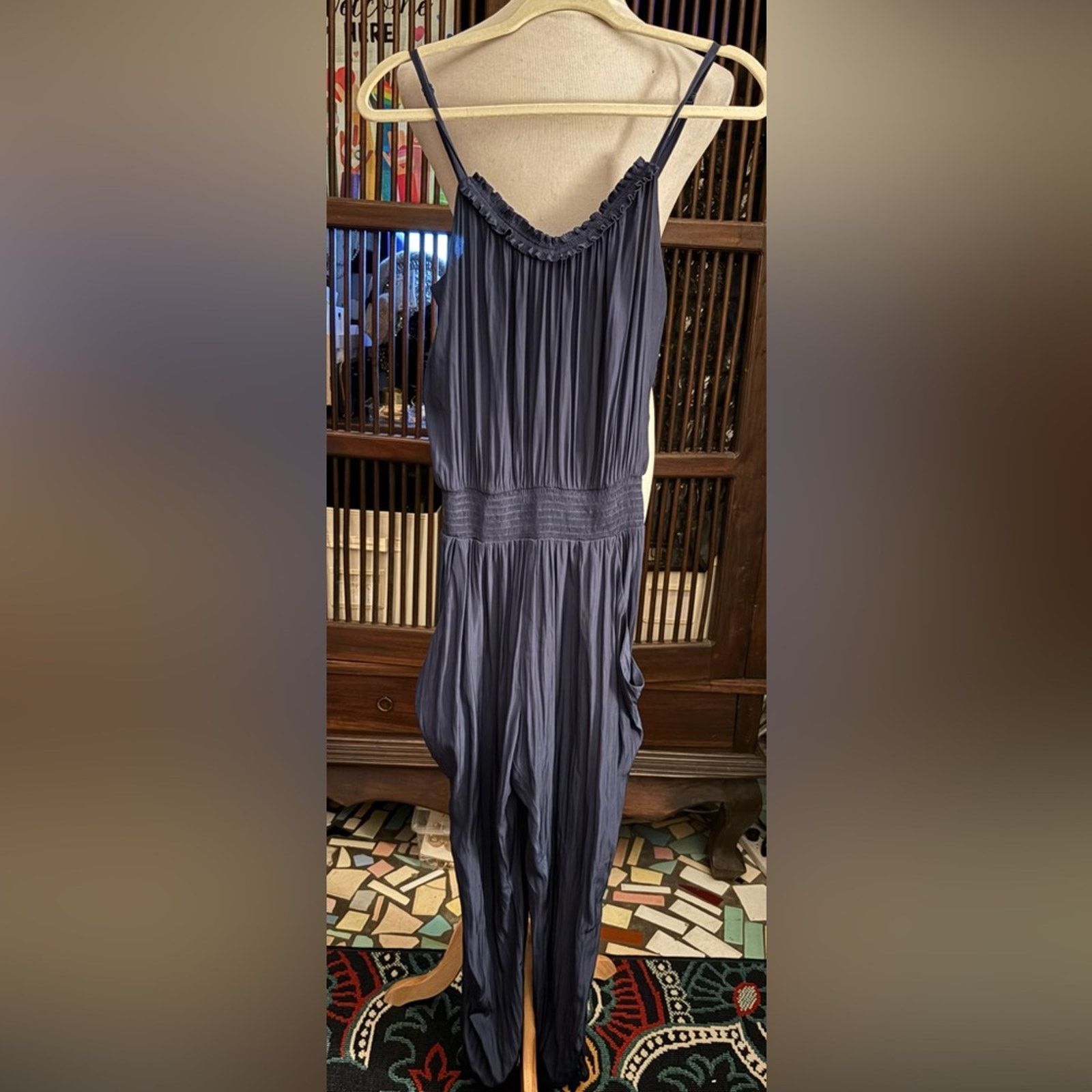 Ramy Brook Ramy Brook- Blue Ivy Satin Jogger Jumpsuit-M $395 retail Size 28" / US 6 / IT 42 - 3 Thumbnail