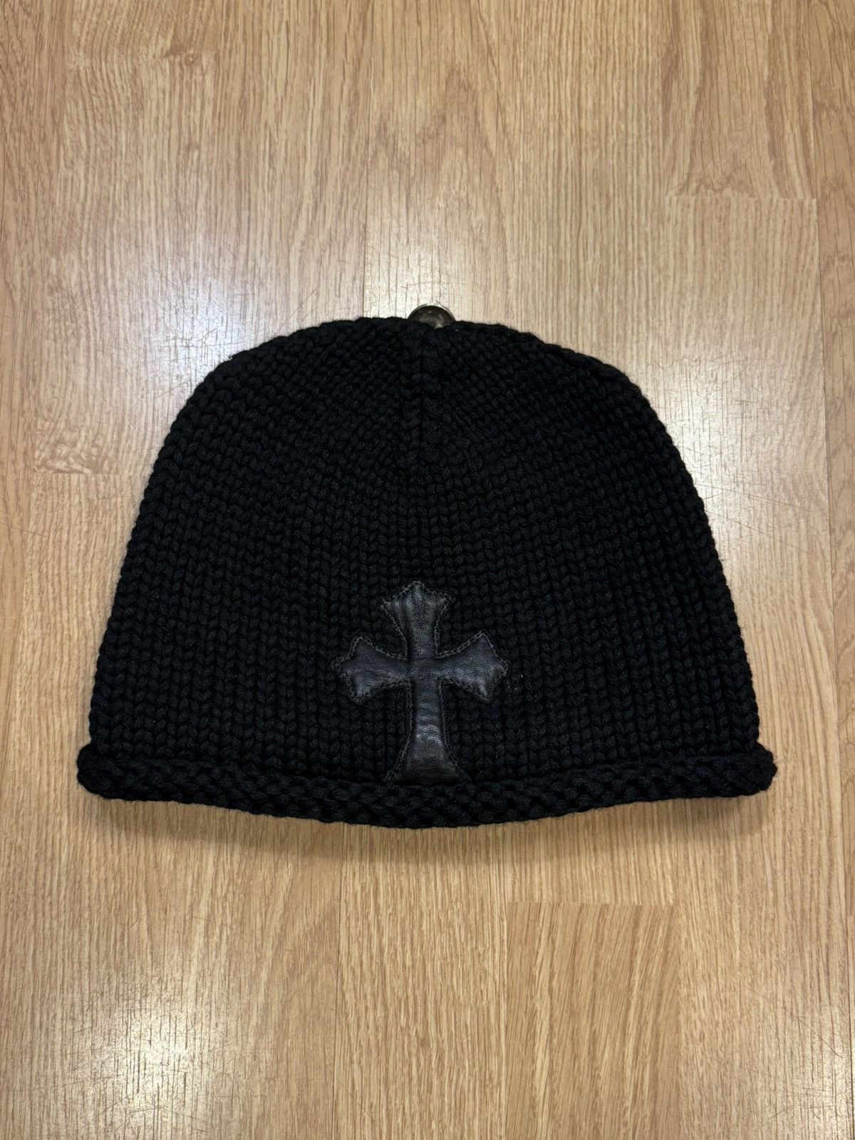 Chrome Hearts Chrome Hearts Black Cashmere Black Cross Patch Beanie Size ONE SIZE - 1 Thumbnail