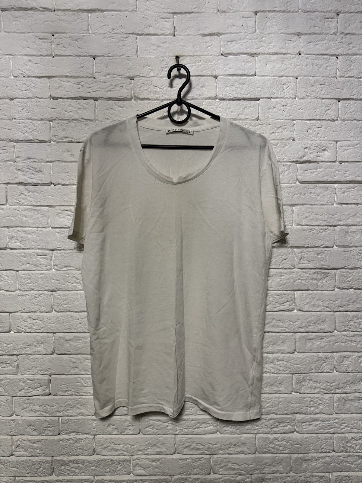 Acne Studios Ance Studios Women`s White Blank T-shirt Designer Tee Sz L Size L / US 10 / IT 46 - 1 Thumbnail