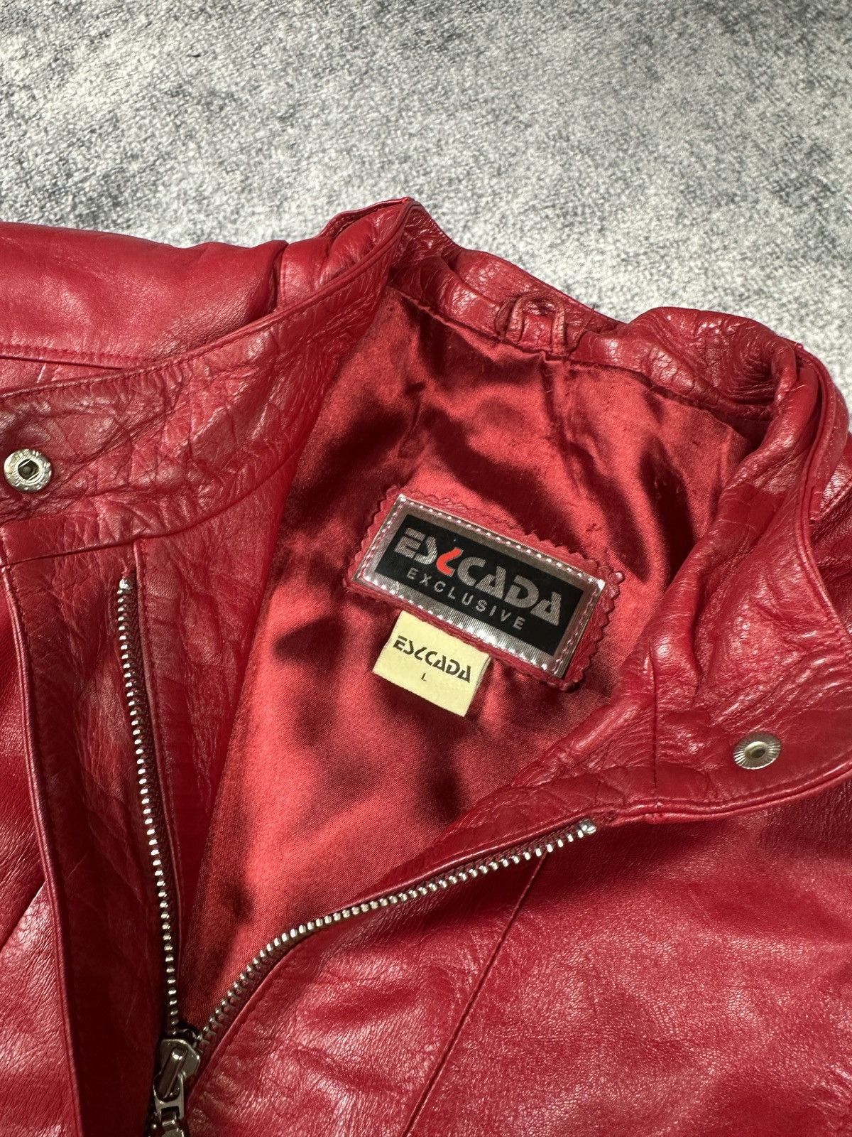 Escada Y2k Vintage Escada Red Leather Coat Jacket Opium Vamp Style Size M / US 6-8 / IT 42-44 - 7 Thumbnail