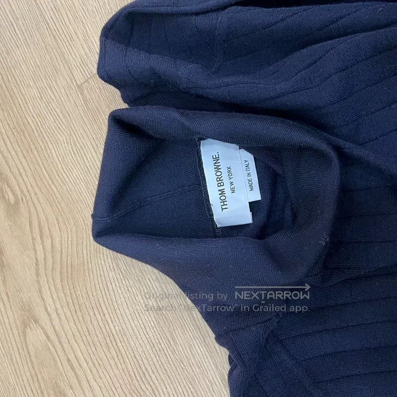 Thom Browne Thom Browne Dark blue high collar sweater Size US XL / EU 56 / 4 - 4 Thumbnail