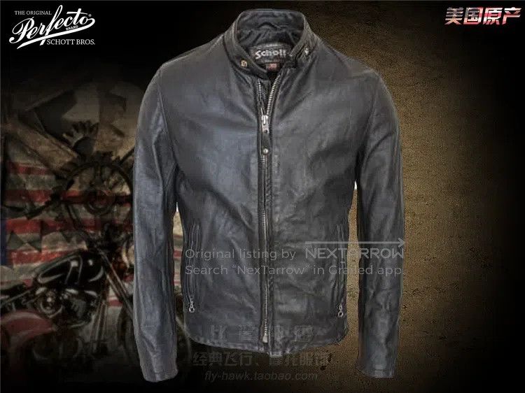 Schott Schott hand-painted "thug knight cowhide standing collar l Size US M / EU 48-50 / 2 - 1 Thumbnail
