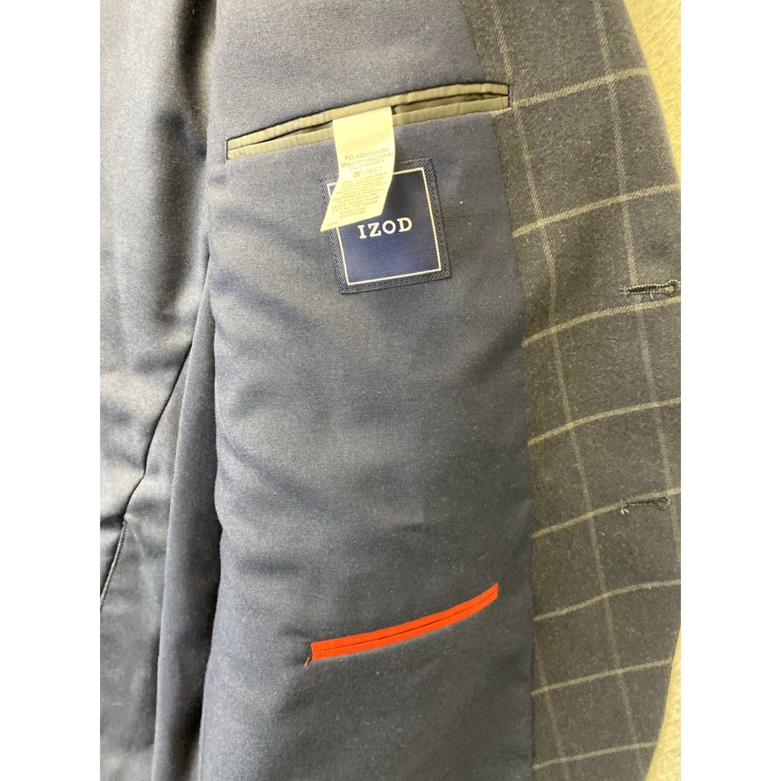 Izod IZOD Jacket Mens Navy Blue Sport 50R Regular Cotton Spandex Canvas Button Dry Clean Only Size US M / EU 48-50 / 2 - 7 Thumbnail