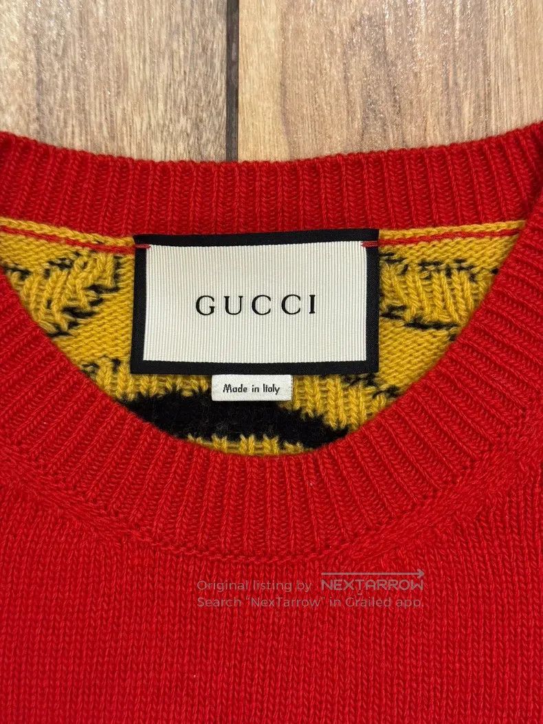 Gucci Red Snoopy tiger pattern knitwear sweater