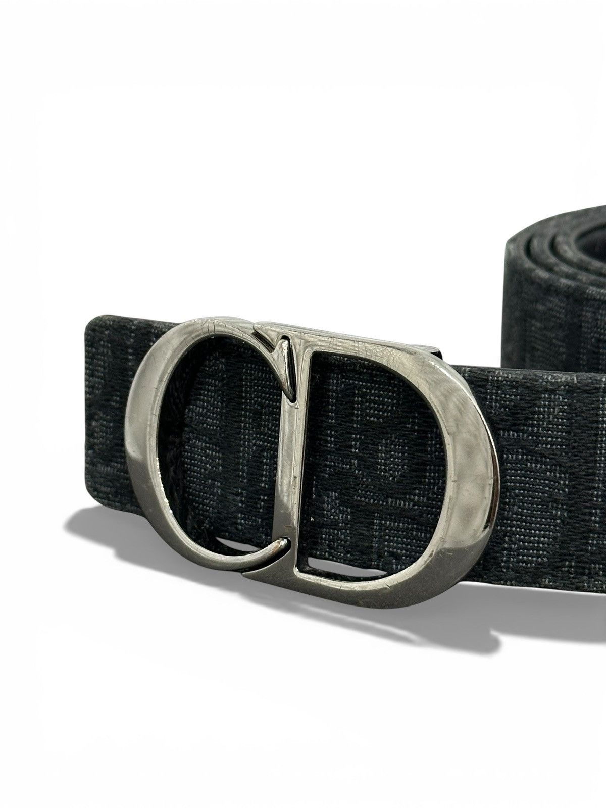 Dior Dior Black Oblique Leather Belt Size 28 - 2 Thumbnail
