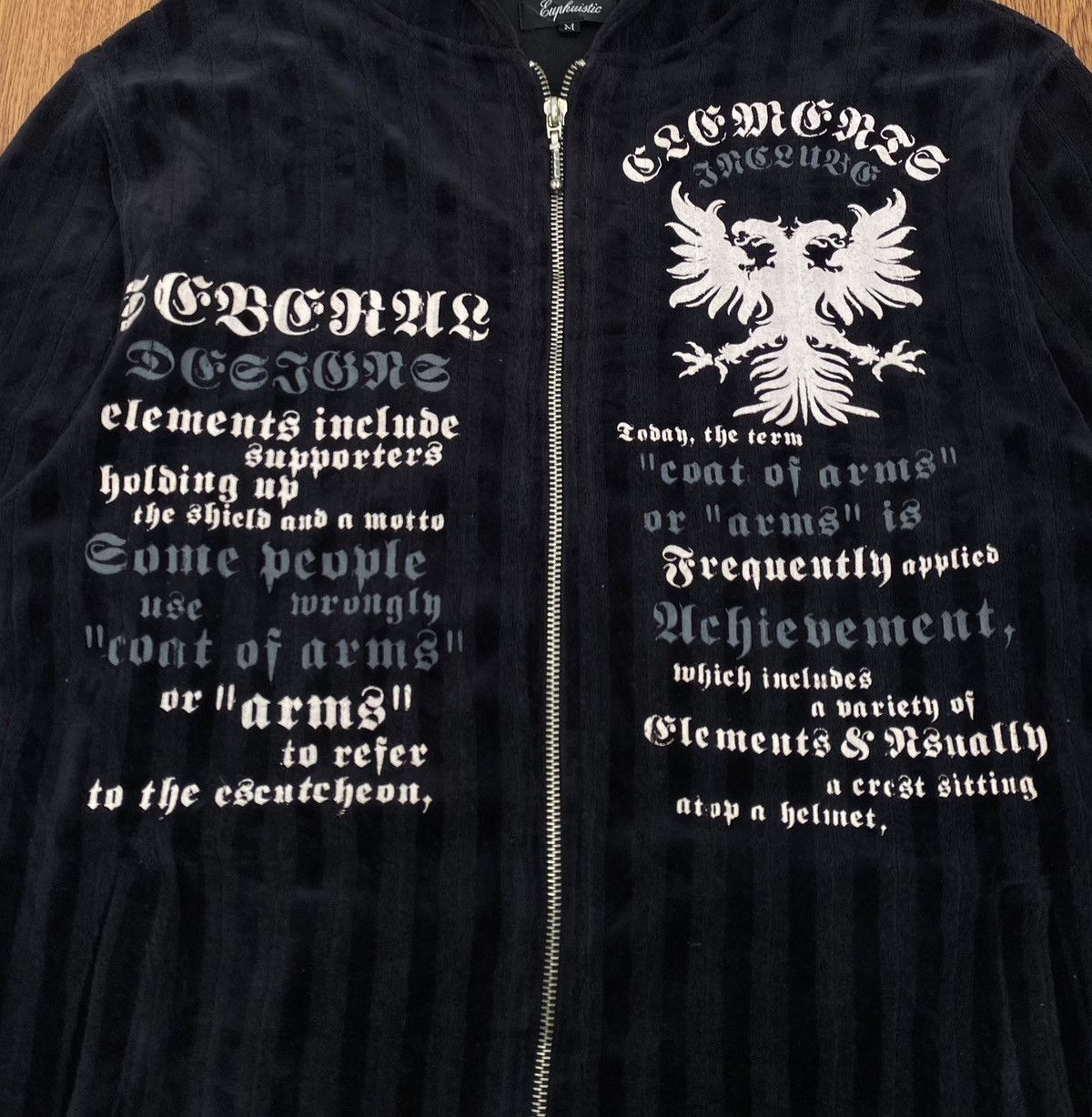 If Six Was Nine × Japanese Brand × Le Grande Bleu (L.G.B.) Black stripe velvet zip hoodie Size US M / EU 48-50 / 2 - 4 Thumbnail