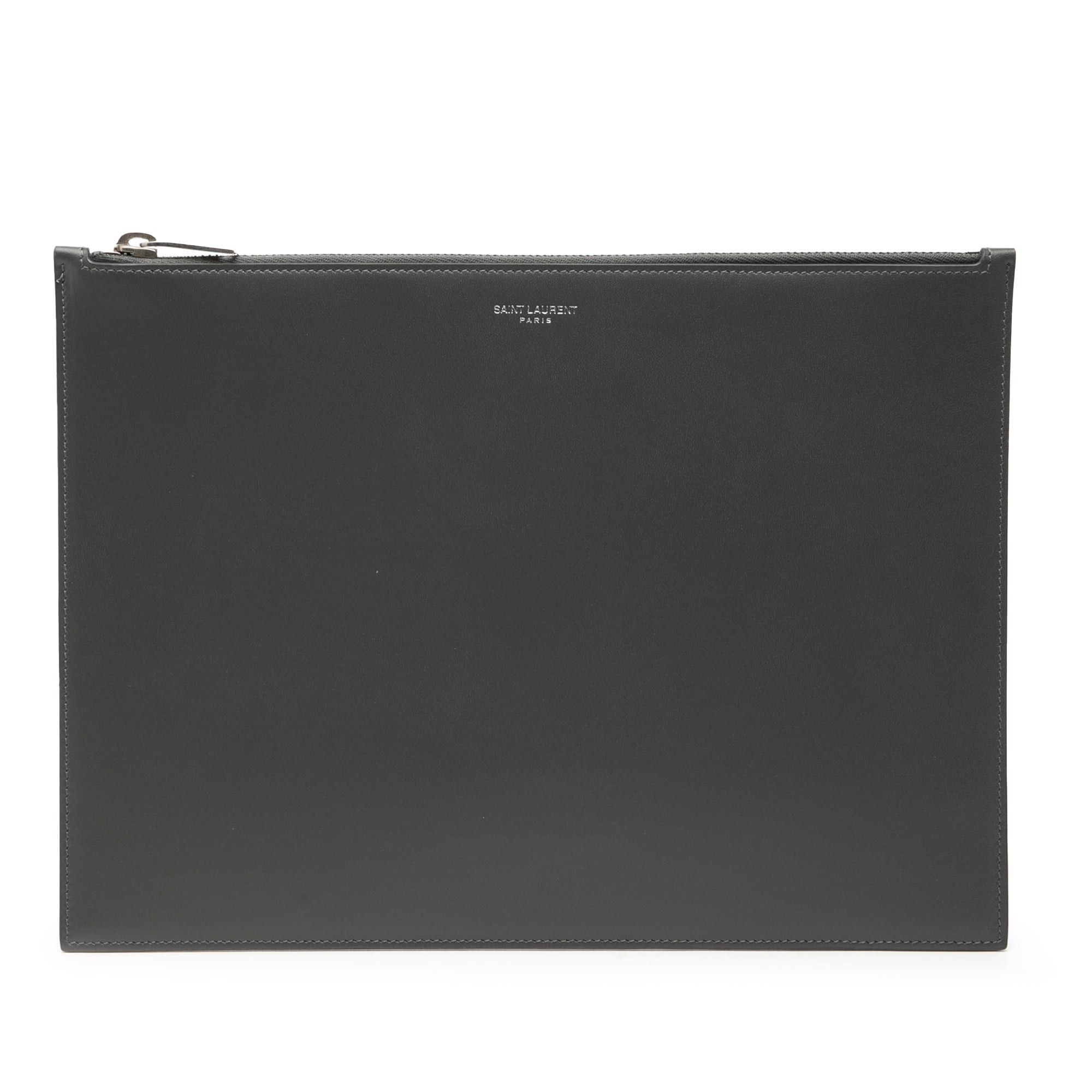 Saint Laurent Paris Leather Zip Clutch Size ONE SIZE - 1 Thumbnail