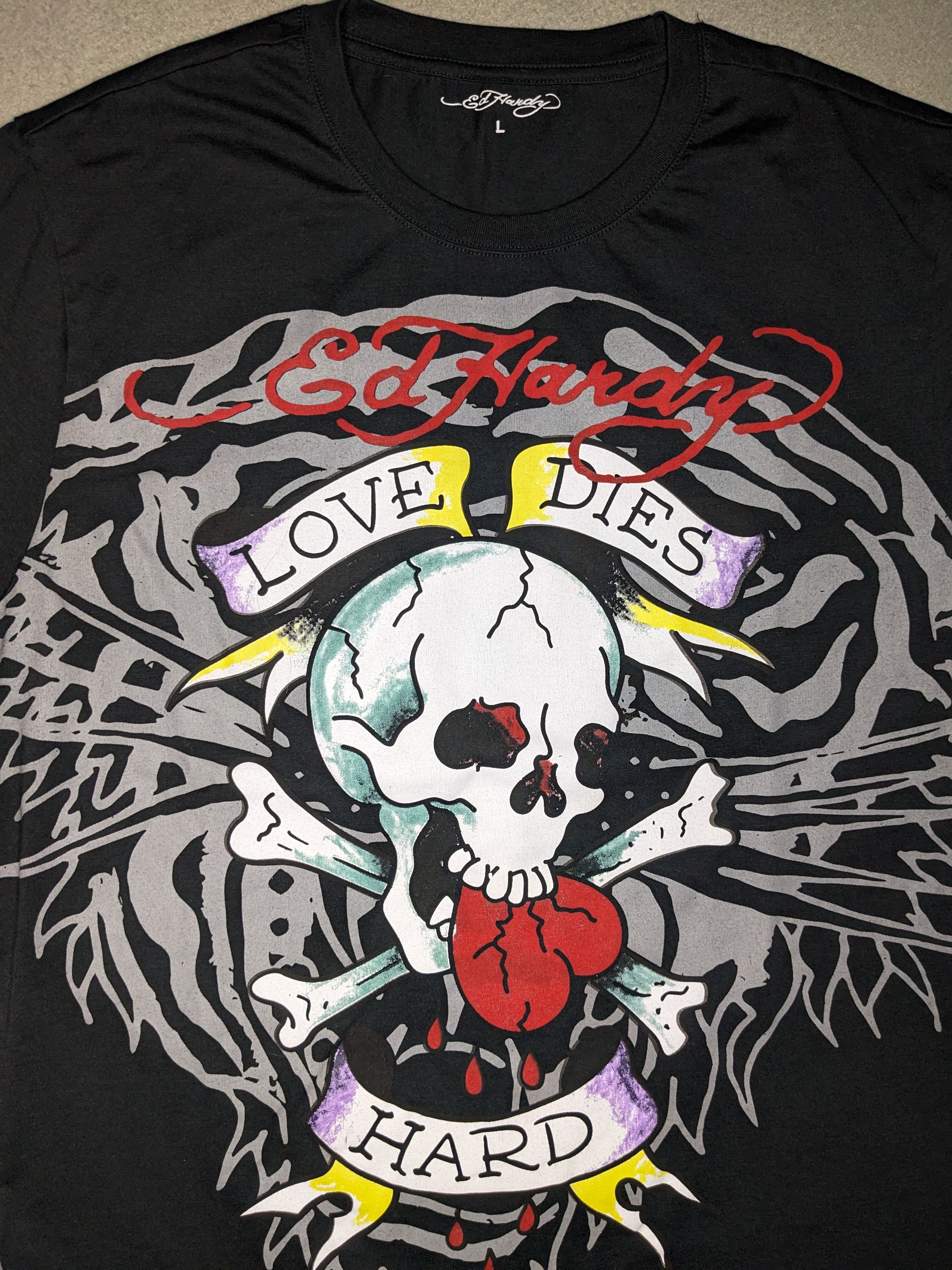 Ed Hardy Ed Hardy Love Dies Hard Skull T-Shirt Large Y2K Graphic 2008 Size US L / EU 52-54 / 3 - 2 Thumbnail