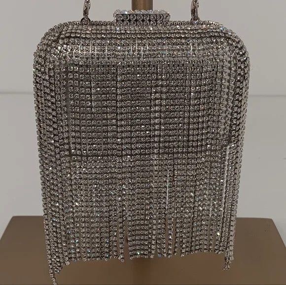 Jimmy Choo Jimmy Choo Micro Cloud Silver Crystal Mini Bag with Fringe Size ONE SIZE - 9 Thumbnail