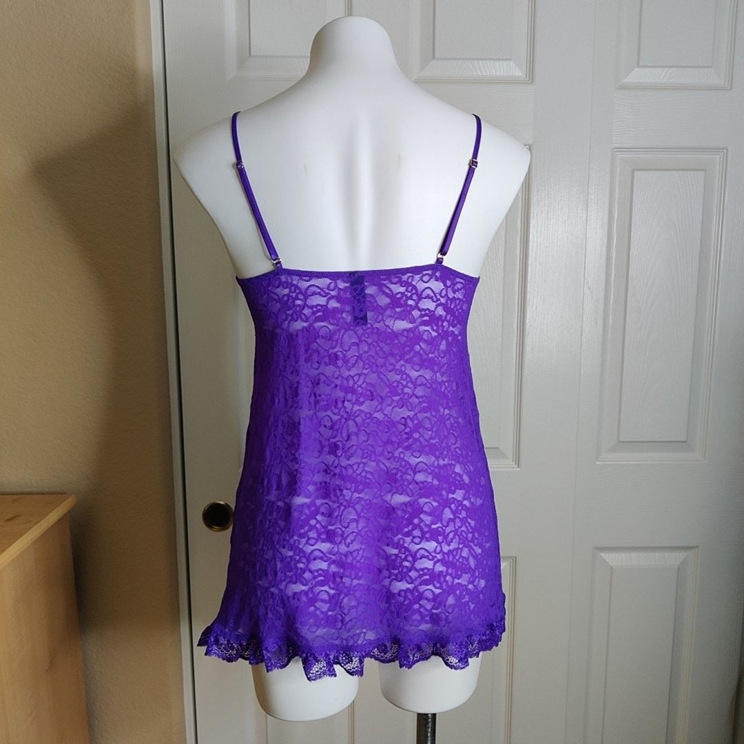 Victoria's Secret Victoria's Secret The Lacie purple stretch lace chemise sz M Size ONE SIZE - 5 Thumbnail