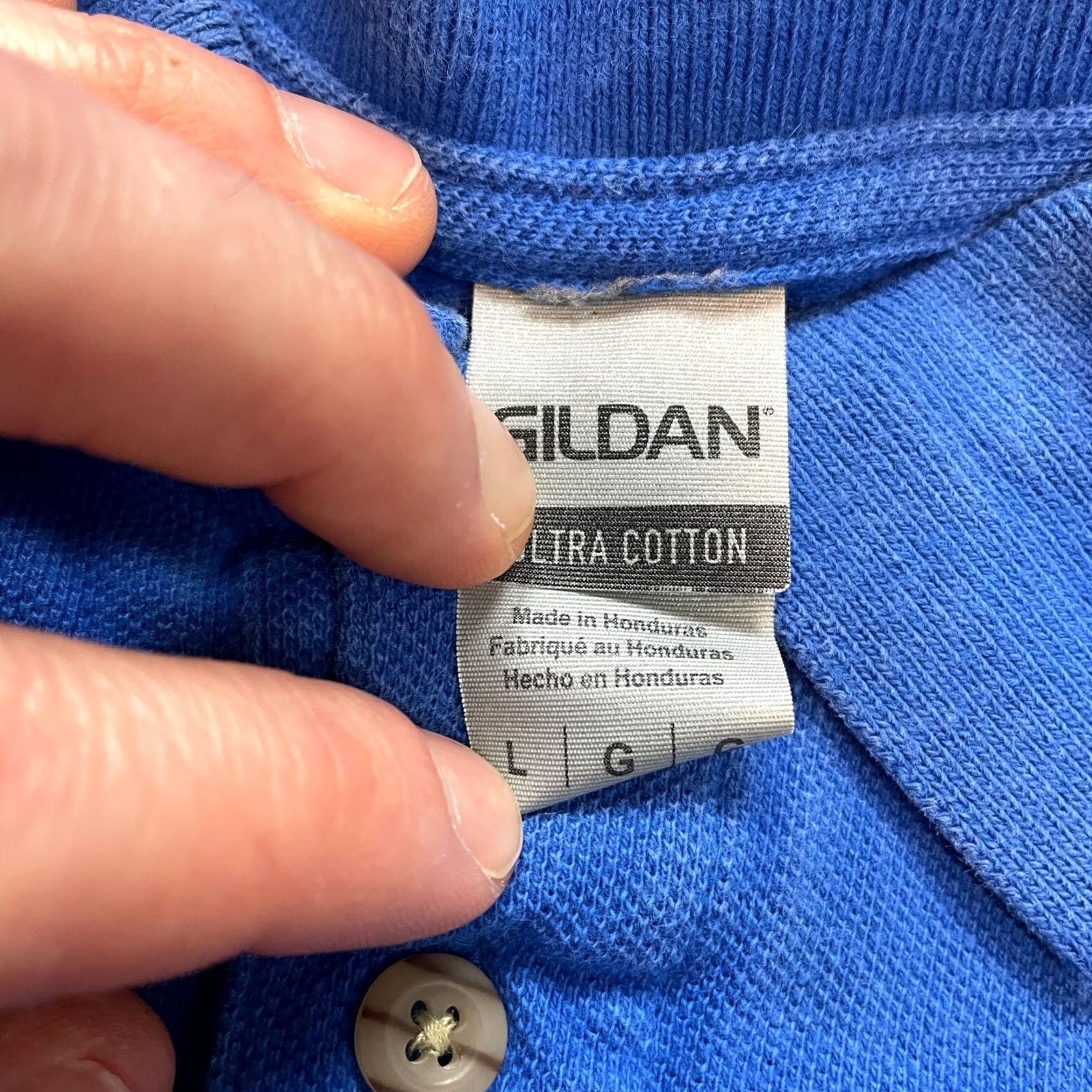 Gildan VINTAGE Gildan Ultra Cotton Polo Shirt Mens L Blue Short Sleeve Collar Polo Shirt 42 Chest Golf Preppy Summer Spring Mens Size US L / EU 52-54 / 3 - 4 Thumbnail
