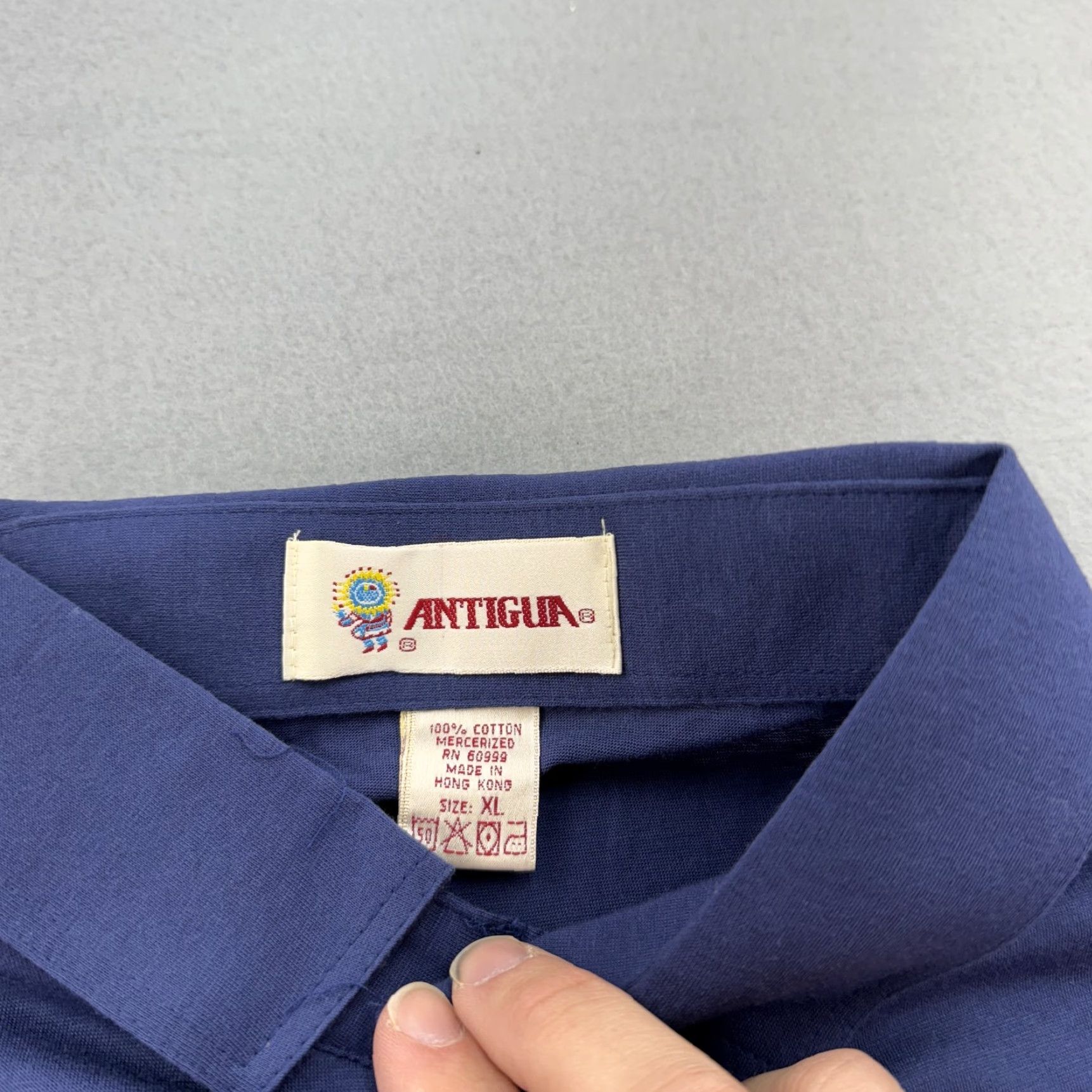 Vintage VINTAGE Antigua Shirt Mens XL Blue Polo Short Sleeve Pocket 100% Cotton 90s Size US XL / EU 56 / 4 - 4 Thumbnail