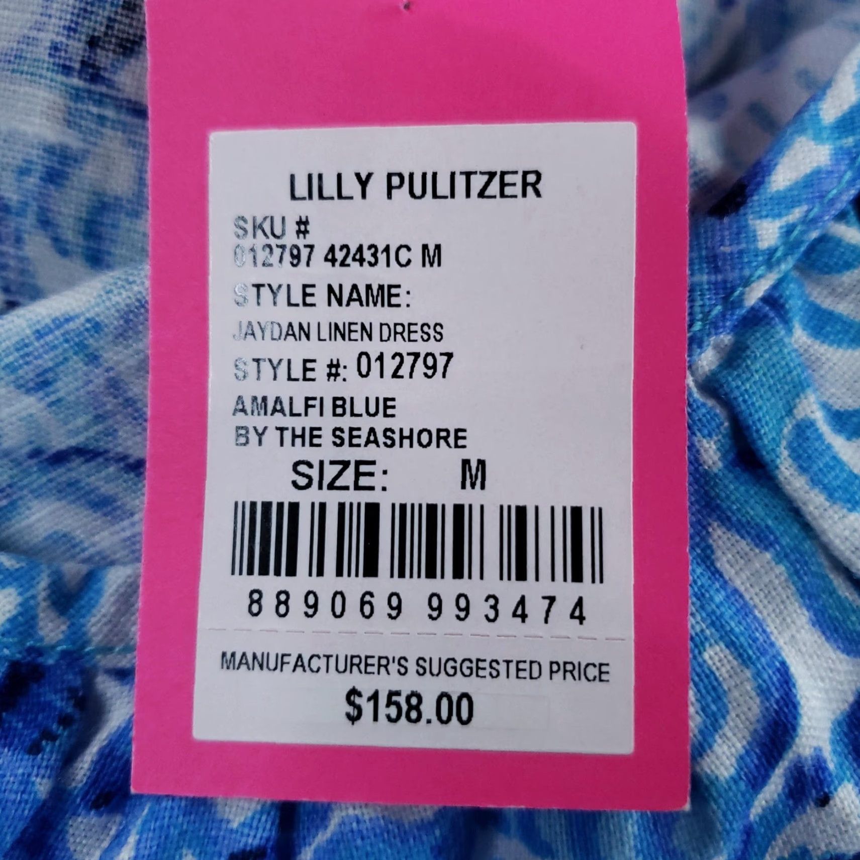 Lilly Pulitzer Lilly Pulitzer Jaydan Linen Dress Womens M Amalfi Blue Seashell 012797 Sundress Shift Sleeveless Geometric Beach Casual Travel Linen 100% Size M / US 6-8 / IT 42-44 - 7 Thumbnail