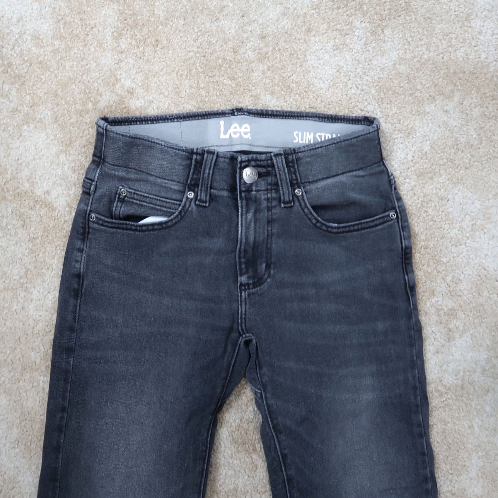 Lee Lee Slim Straight Jeans Men's 28x30 Black Denim Stretch Straight Jeans Mens Jeans 90s Vintage: No Size US 28 / EU 44 - 2 Thumbnail