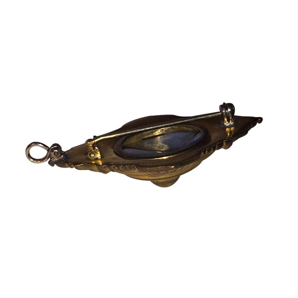 Designer Victorian Etruscan Inspired Brass Pendant Pin Locket Size ONE SIZE - 4 Thumbnail