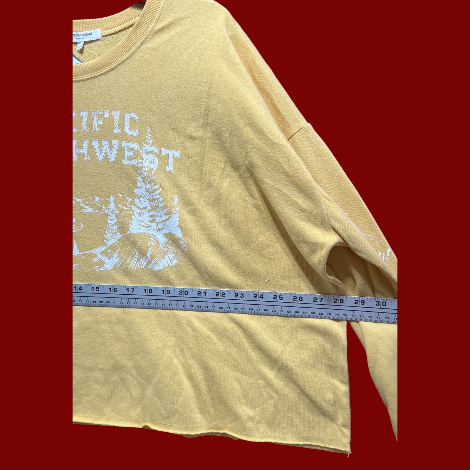 Other Women’s Crop Top Sweatshirt - Yellow - Extra Larga Size XL / US 12-14 / IT 48-50 - 3 Thumbnail