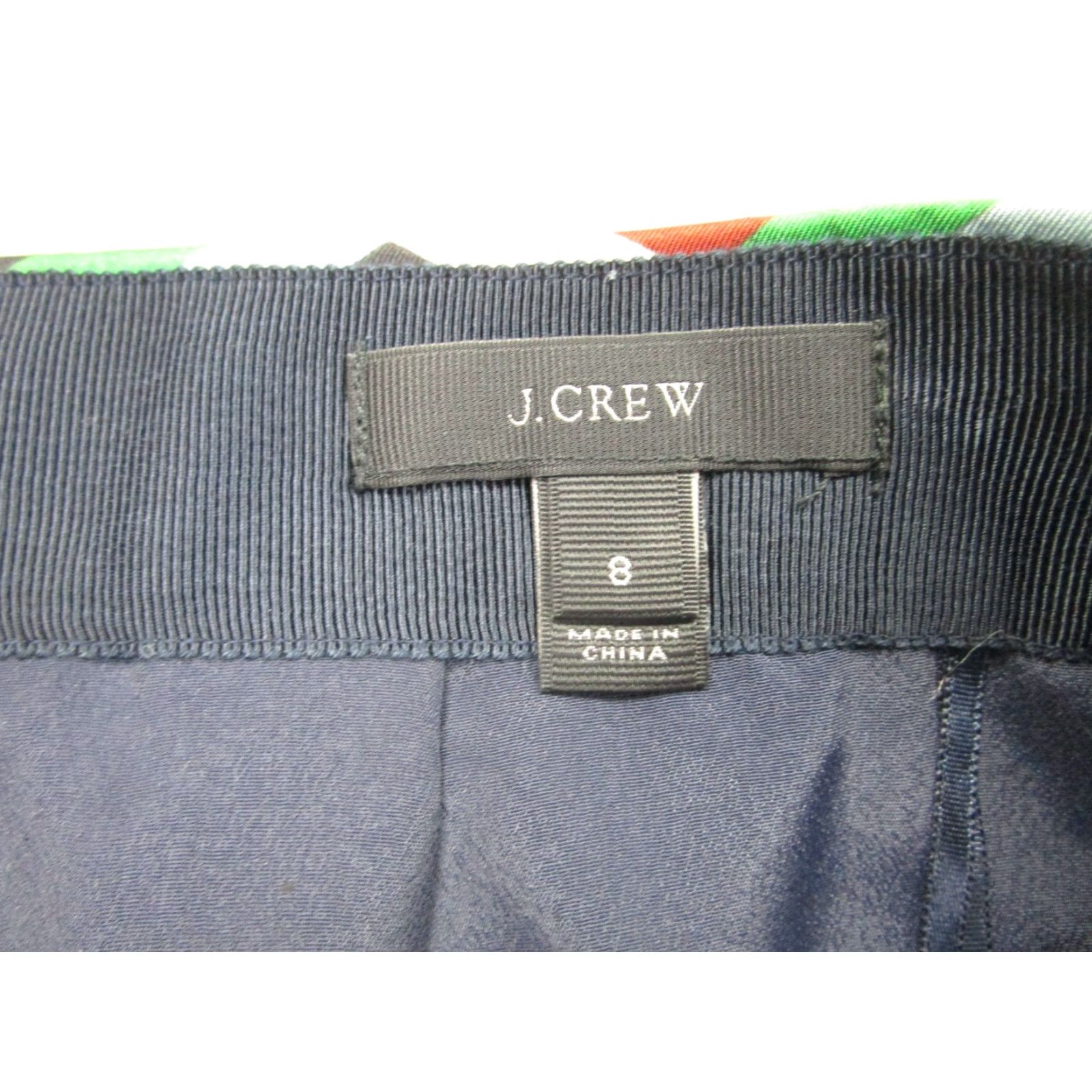 J.Crew VINTAGE J. Crew Skirt Womens 8 Mini Geometric Silk Satin Green Blue Geometric Pattern Womens 8 J.CREW Size 30" / US 8 / IT 44 - 5 Thumbnail