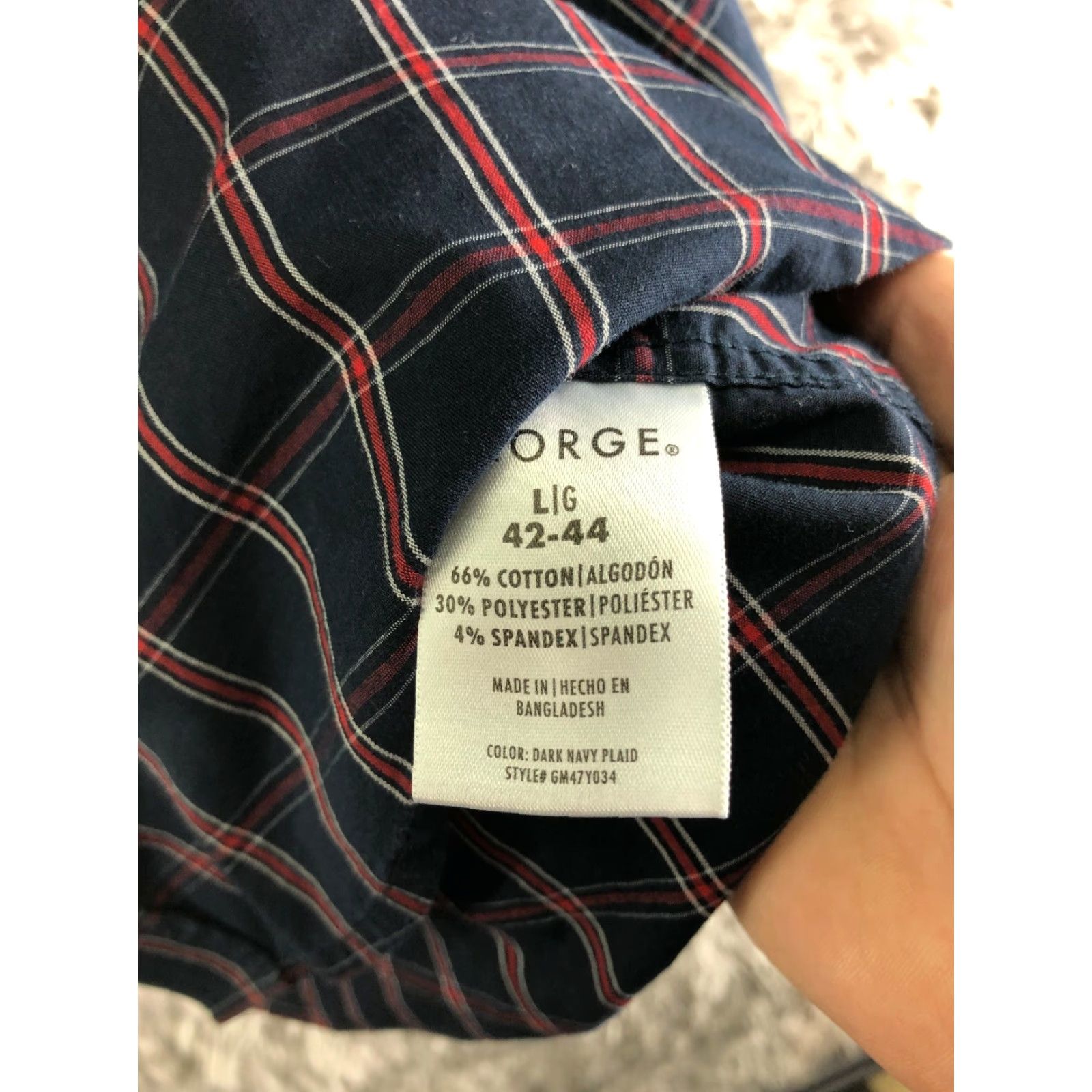 George George Shirt Mens Large 42-44 Blue Striped Long Sleeve Button Down Collar Shirt Size US L / EU 52-54 / 3 - 7 Thumbnail