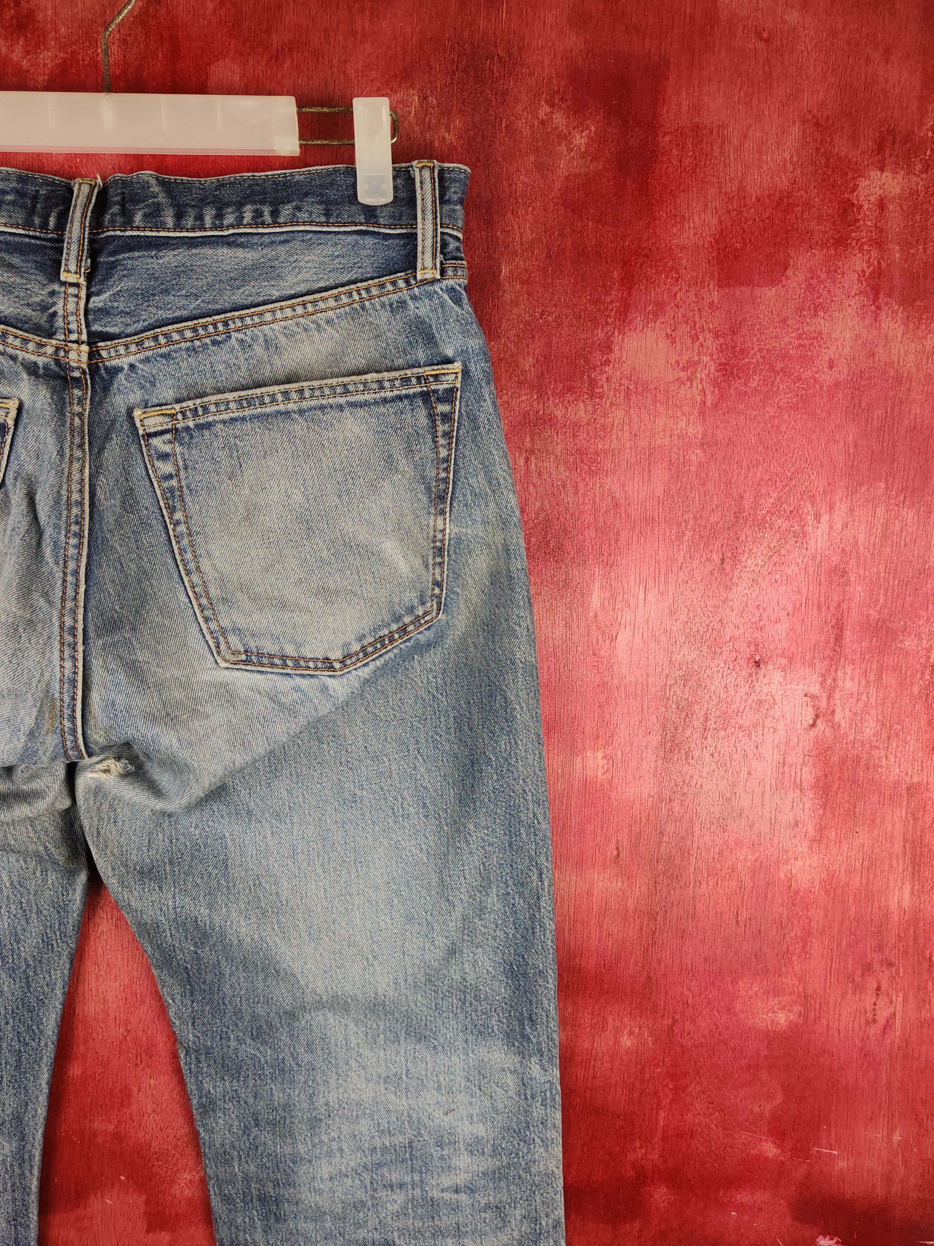 Japanese Brand Uniqlo Blue Faded Distressed Ripped Jeans #S1625 Size US 31 - 12 Thumbnail