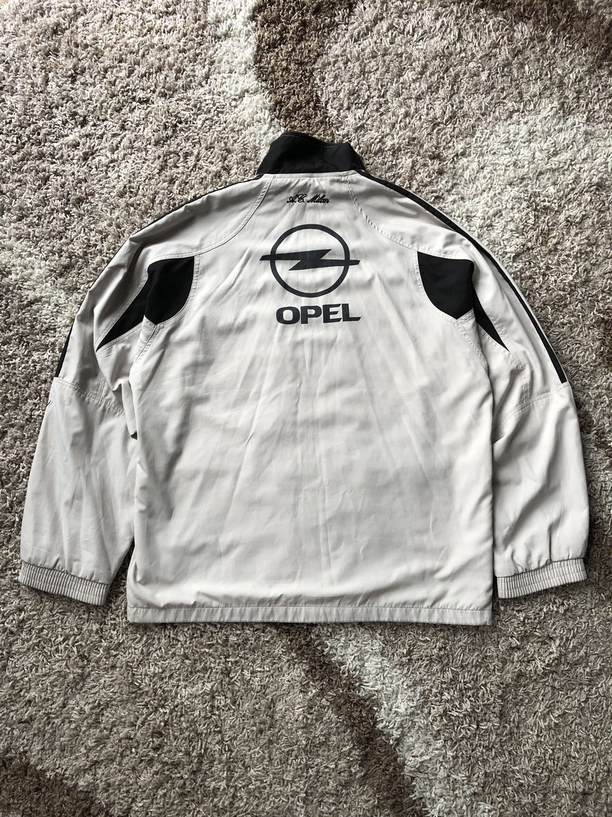 adidas AC MILAN　90s OPEL NylonJacket Vintage 90s AC Milan Adidas Bomber Jacket Opel Football
