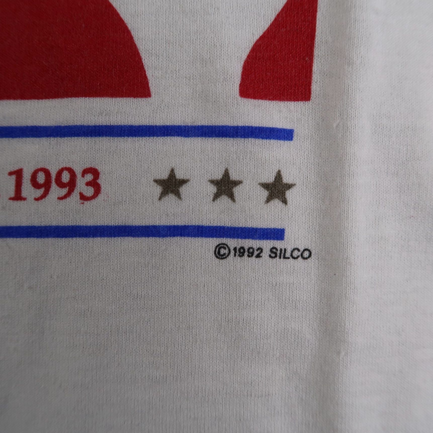 Vintage VINTAGE 90s President Inauguration T Shirt Mens XL White USA Bill Clinton 1993 Logo Graphic Print Short Sleeve Crew Neck Cotton Blend Regular T-Shirt Size US XL / EU 56 / 4 - 4 Thumbnail