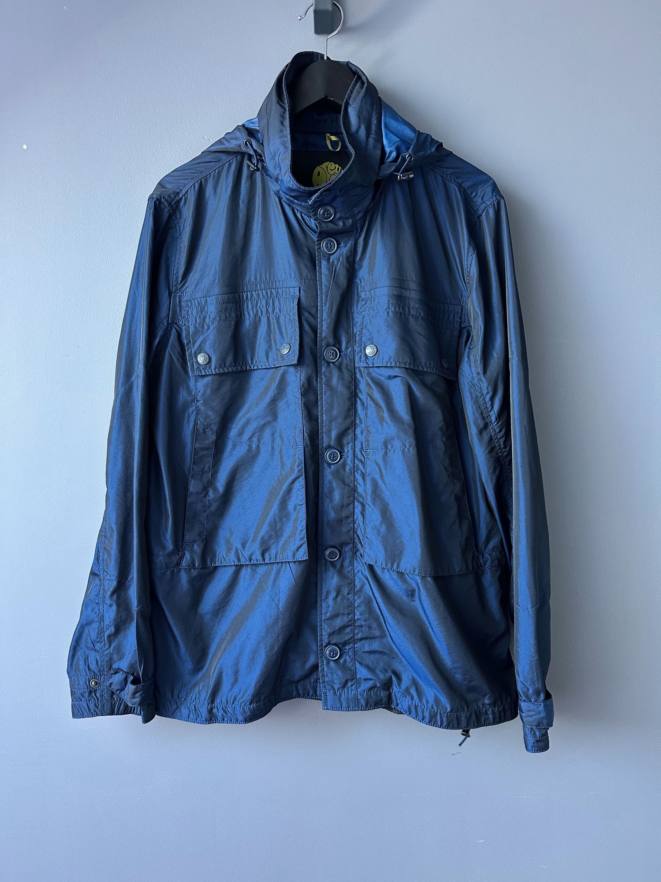 Pretty Green Jacket Navy Blue Military Style Lightweight