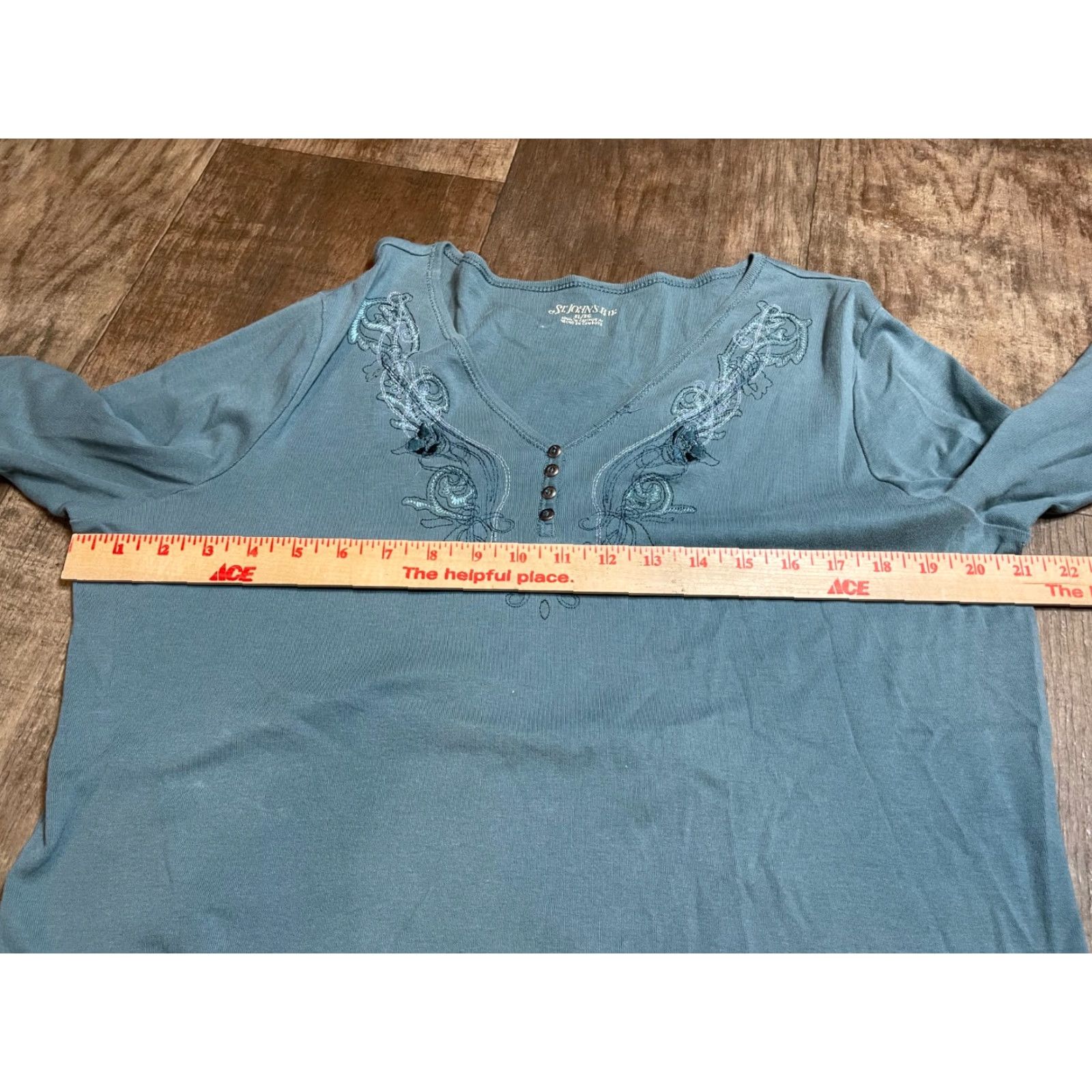 Vintage St. John's Bay Womens XL Teal Long Sleeve Blouse User: St. John's Bay Womens XL Teal Long Sleeve Blouse Size XL / US 12-14 / IT 48-50 - 3 Thumbnail