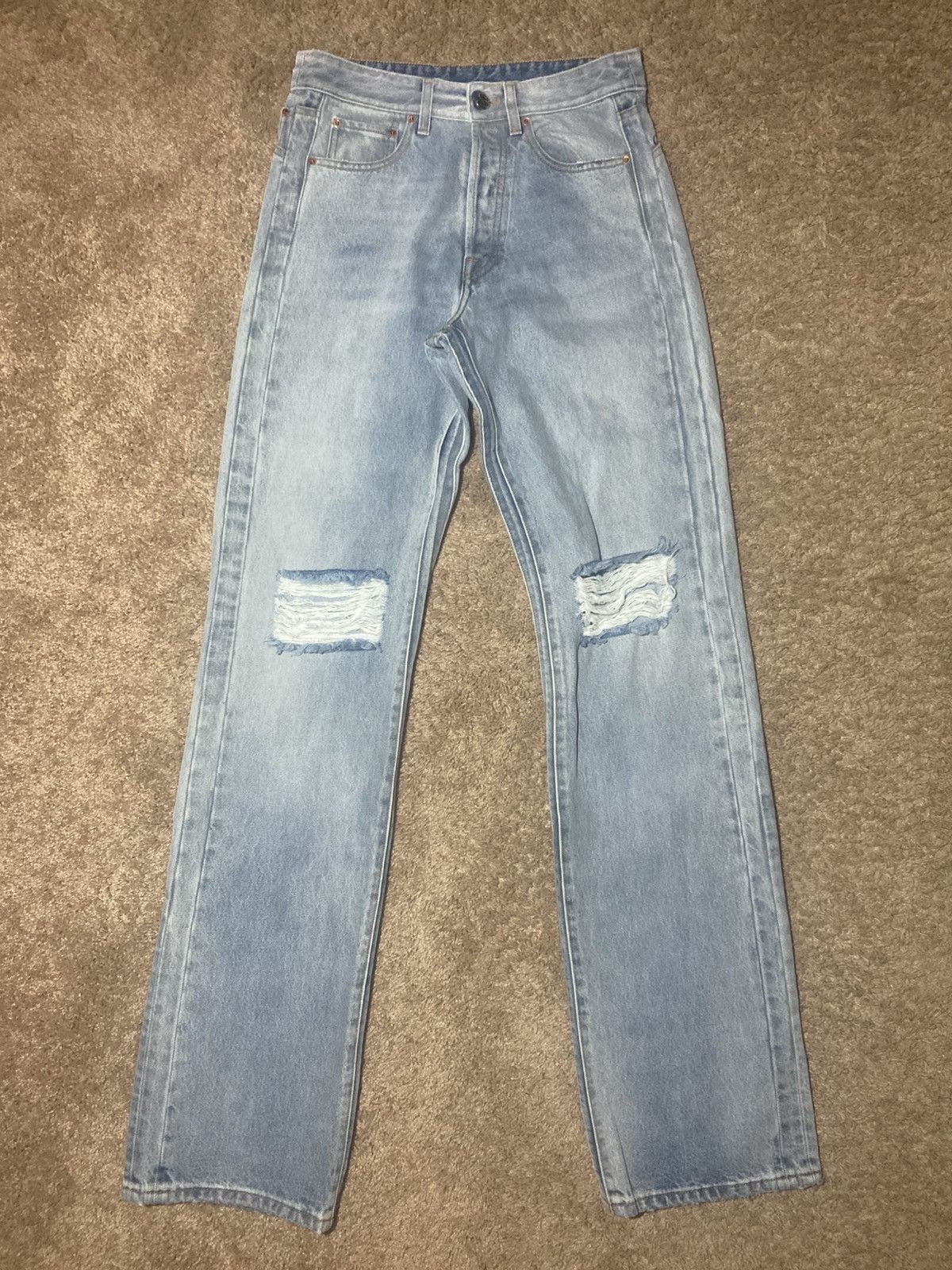 Vetements New Vetements Extended Leg Flare Distressed Double Seam Wash Size US 30 / EU 46 - 2 Thumbnail