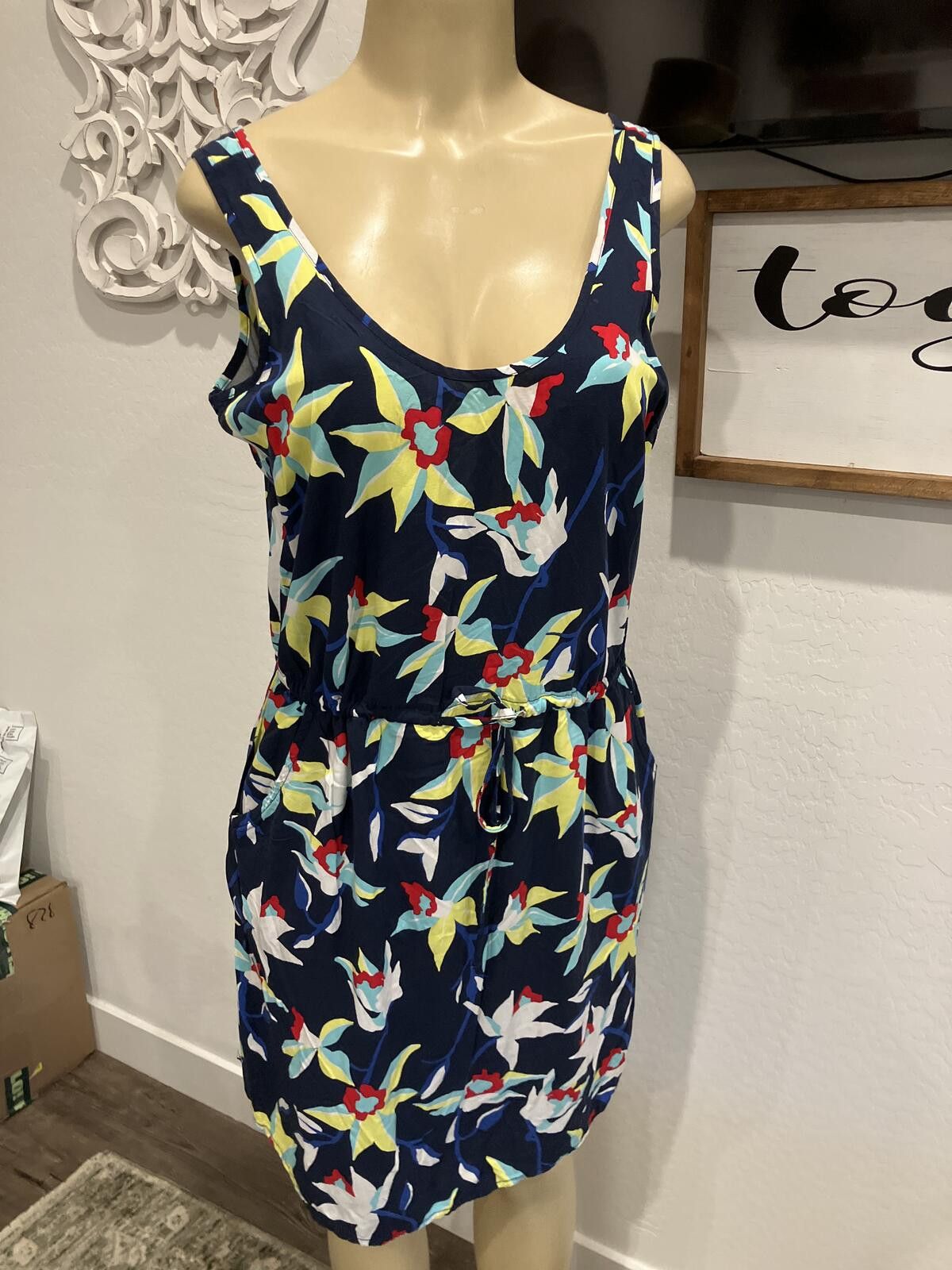 Gap GAP Pre loved Sleeveless Floral Drawstring Waist Dress Size M / US 6-8 / IT 42-44 - 1 Thumbnail