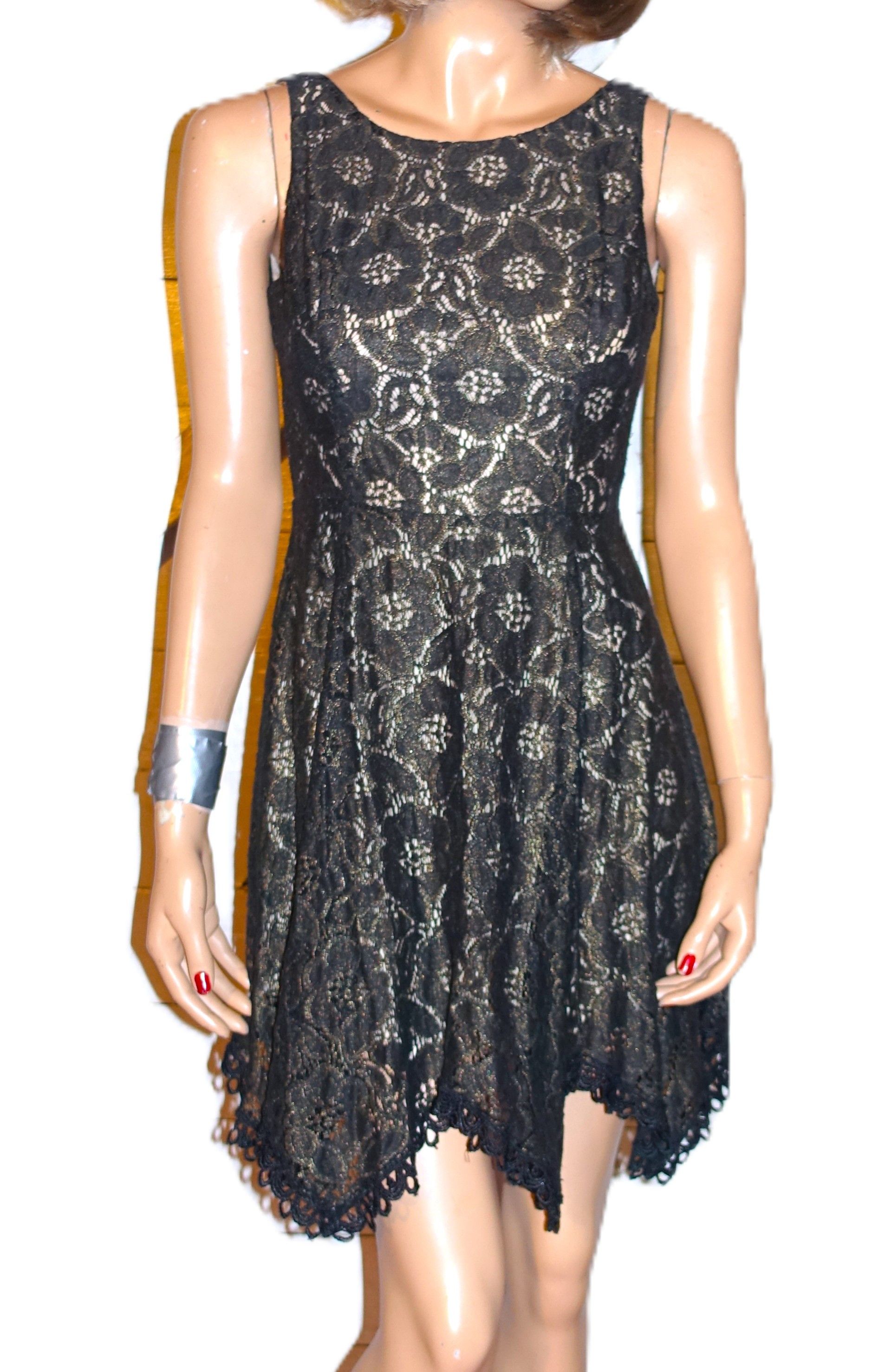 Other Ark & Co. Black Gold Metallic Lace Dress S Size S / US 4 / IT 40 - 1 Thumbnail