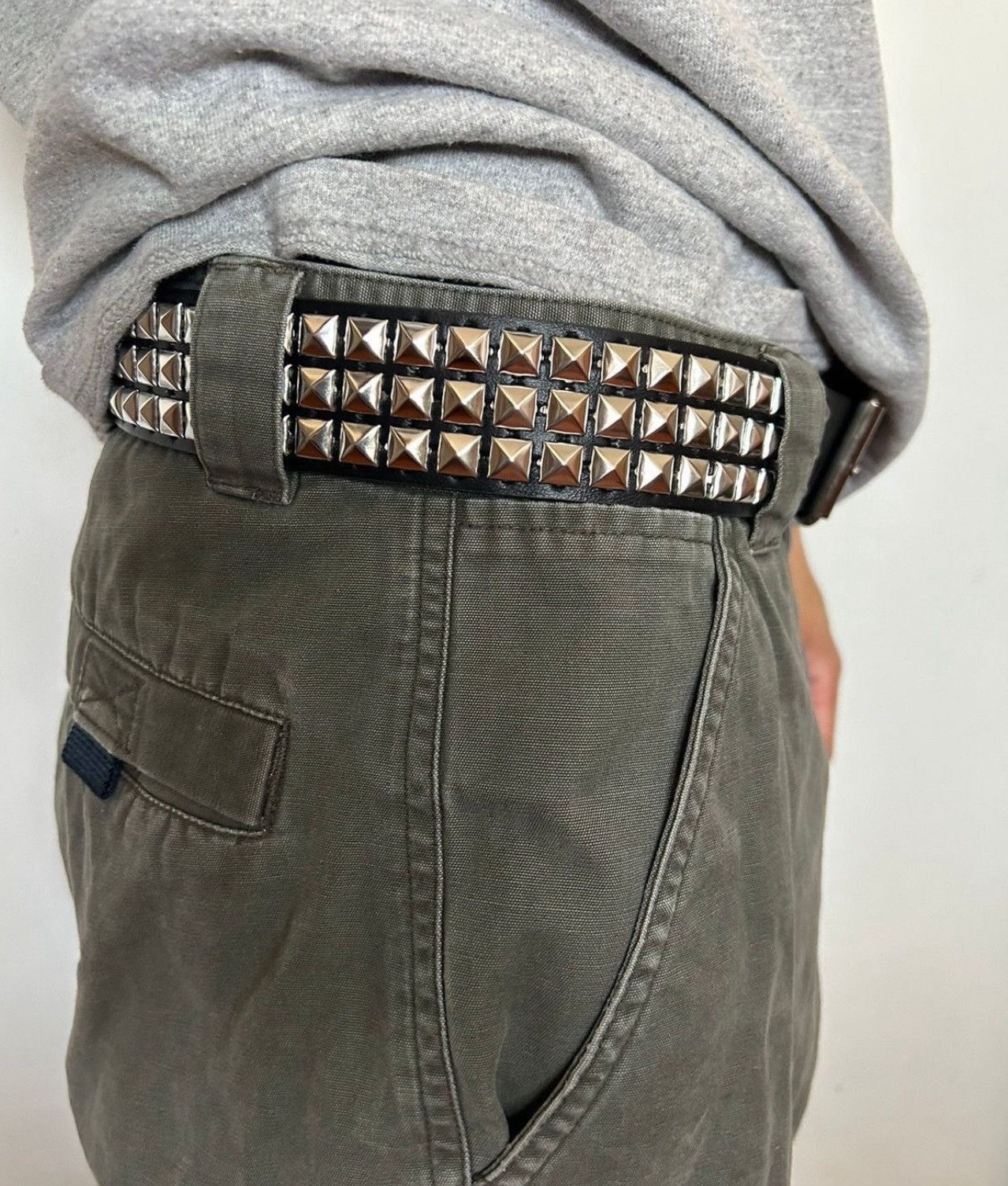 Japanese Brand 105 cmPyramid Studded PU Leathe rBelt Size ONE SIZE - 2 Thumbnail