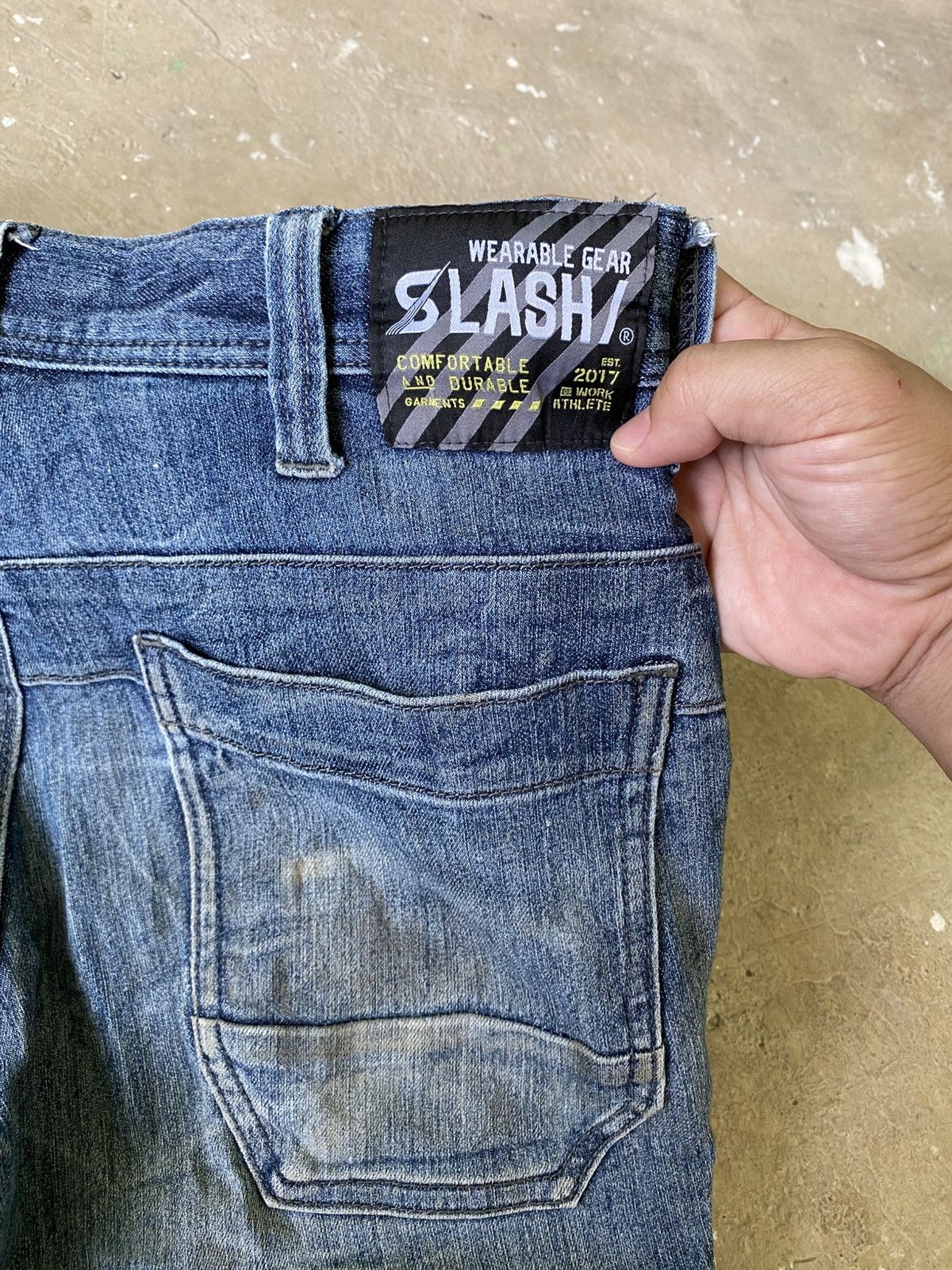 Japanese Brand Slash Wearable Gear Utility Denim & Camo Jacket Size US 30 / EU 46 - 6 Thumbnail