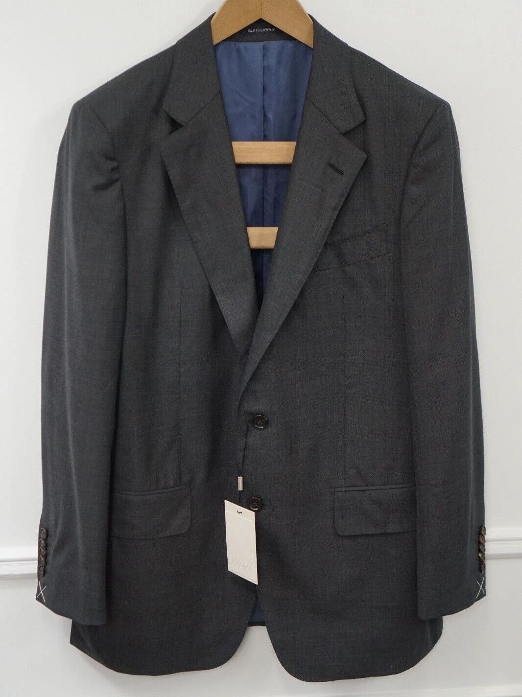 Suitsupply Men Suitsupply Blazer Washington Notch Full Canvas Grey US42 Size 42R - 1 Thumbnail