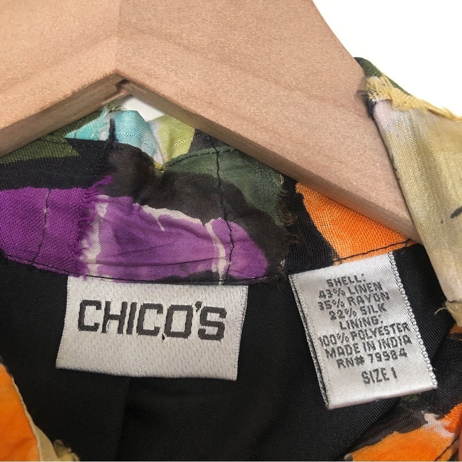 Chicos Chico's Linen Multicolor Tropical Floral Button Shirt Blouse Size M / US 6-8 / IT 42-44 - 9 Thumbnail