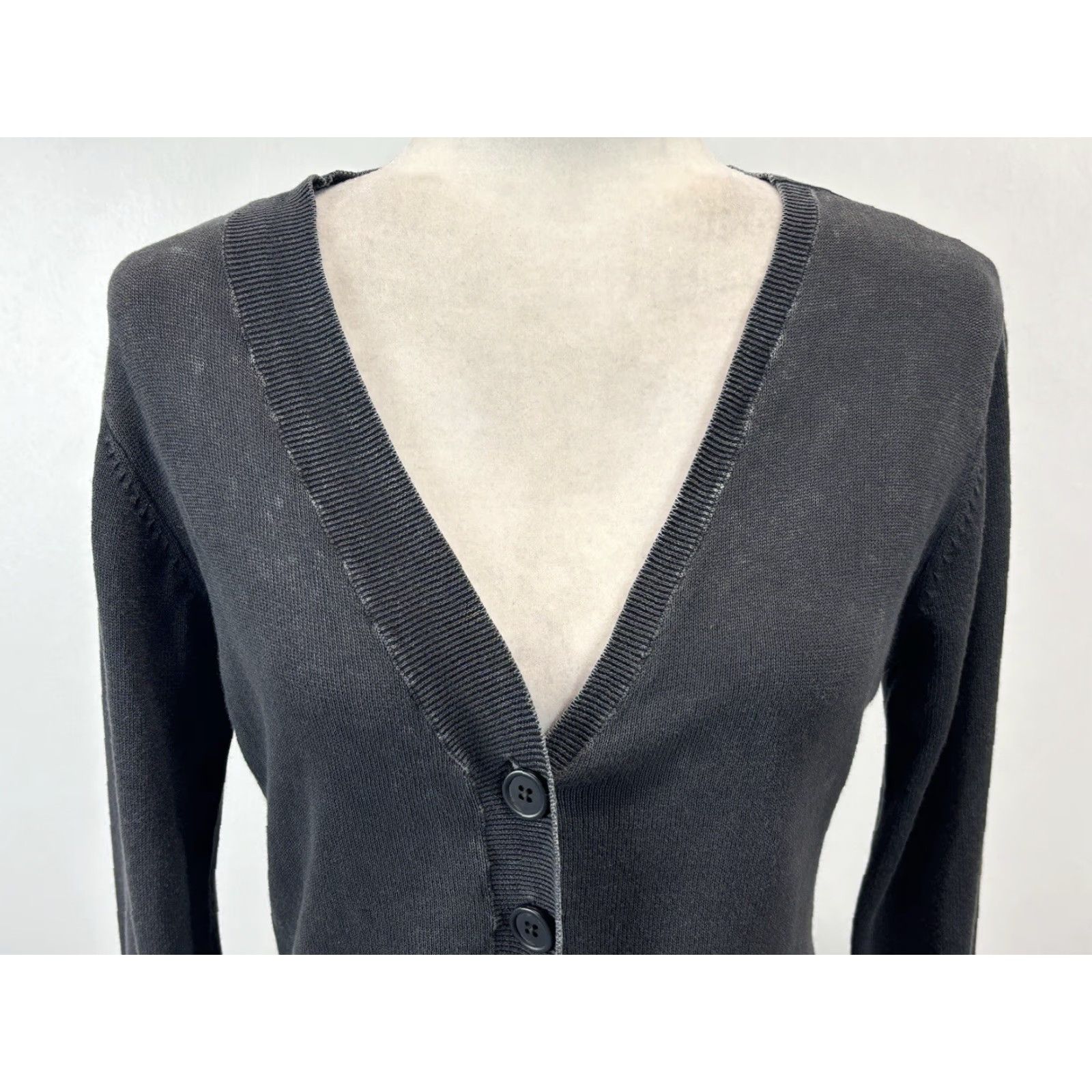 Vintage VINTAGE NOR DENMARK Linen Blend Cardigan Sweater Women's Gray V-Neck Long Sleeve Size S Regular Stretch Knit - Small Women’s Cardigan Size S / US 4 / IT 40 - 5 Thumbnail