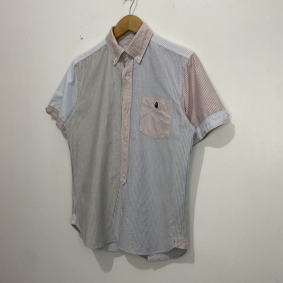 Bape One Point Logo Pinstripe Polo Size US S / EU 44-46 / 1 - 2 Thumbnail