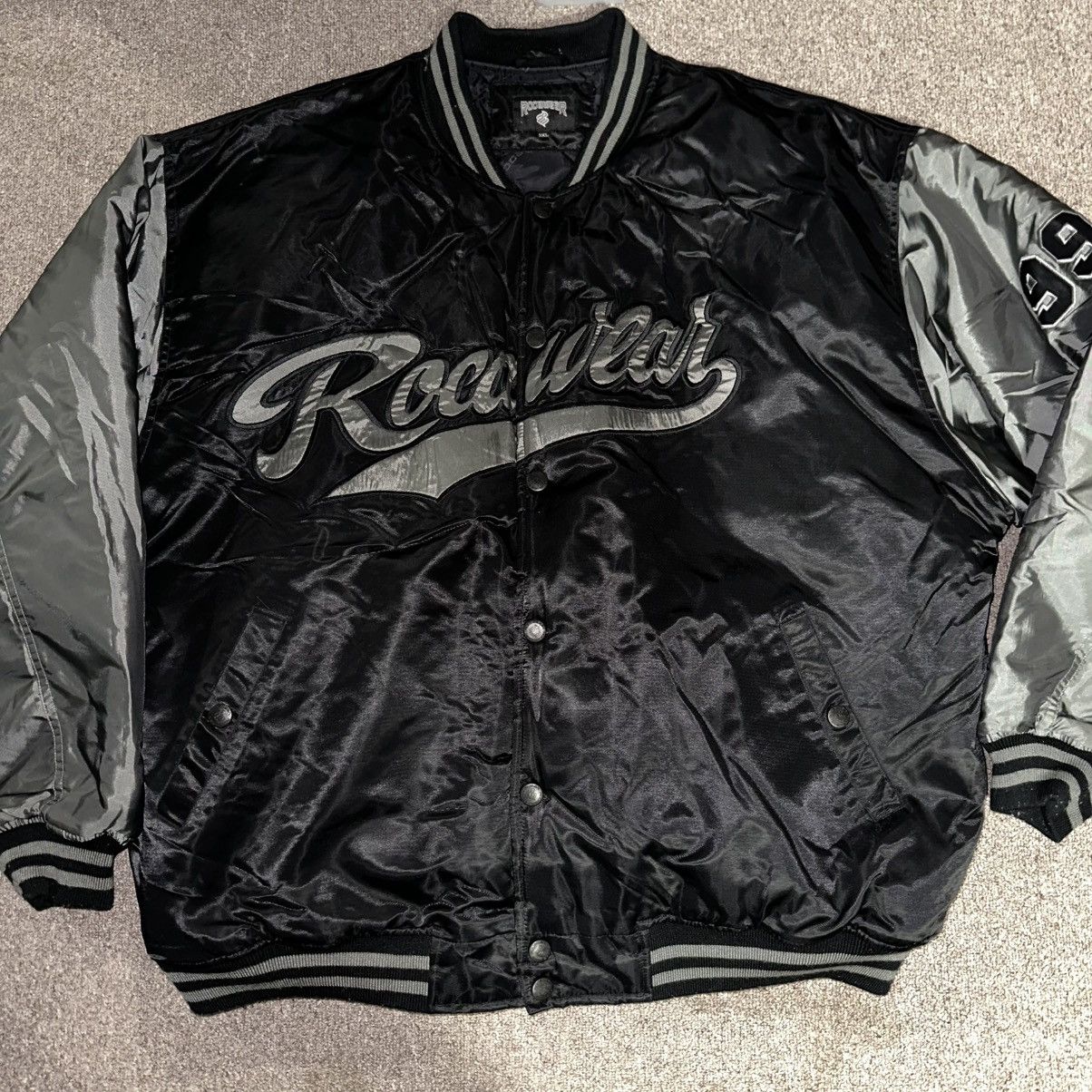 Rocawear SE 1999 Satin Dual Tone insulated Spellout Bomber jacket y2k Size US XXL / EU 58 / 5 - 1 Thumbnail