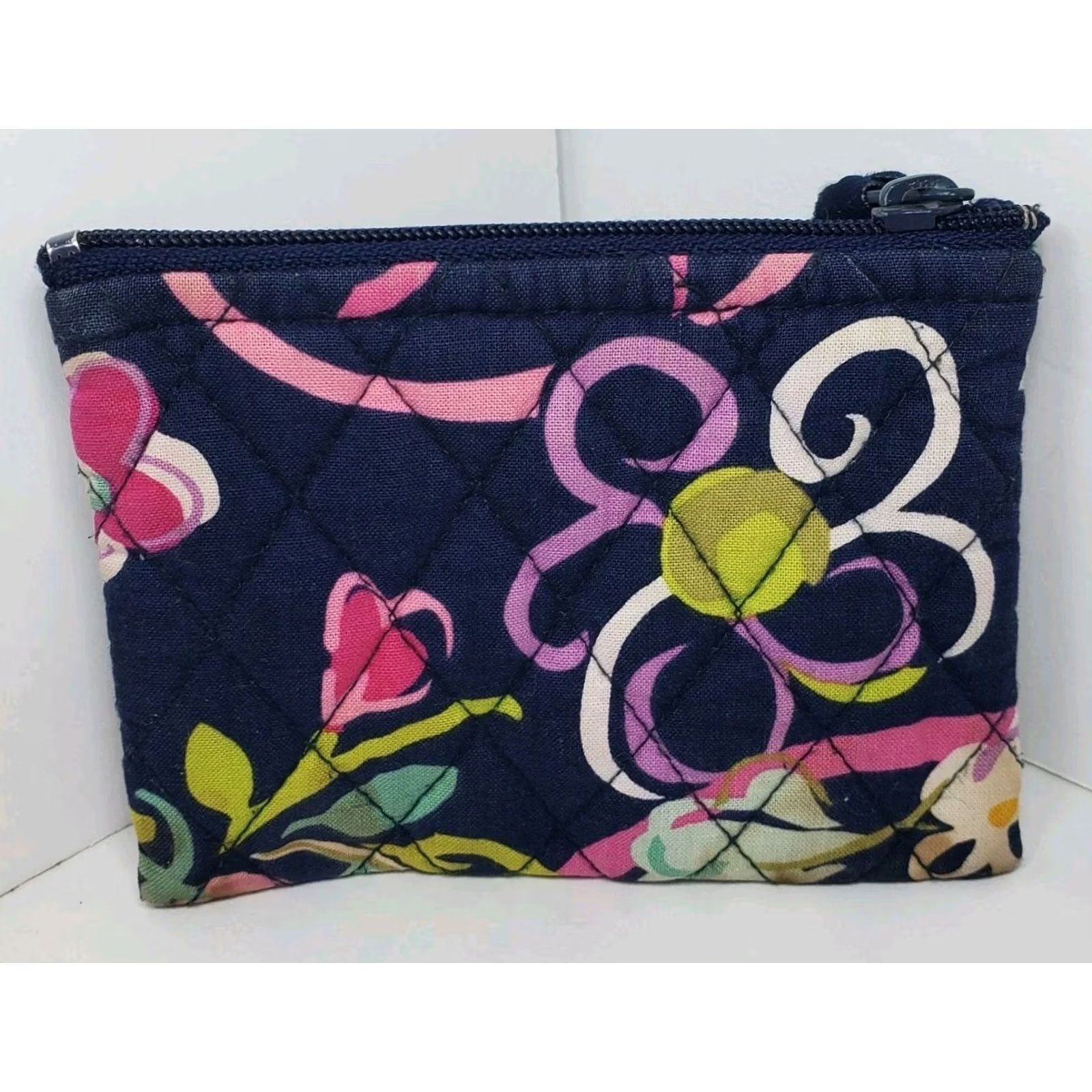 Vera Bradley VINTAGE Vera Bradley Floral Blue Pink Small Zip Coin Purse Women Size ONE SIZE - 3 Thumbnail
