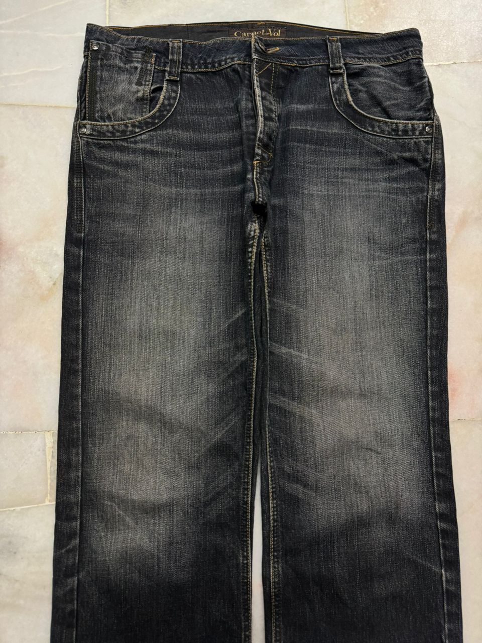 Japanese Brand 💥Insane💥Vintage Carnetdevol Rusty Mudwash Distress Dark Jean Size US 34 / EU 50 - 3 Thumbnail