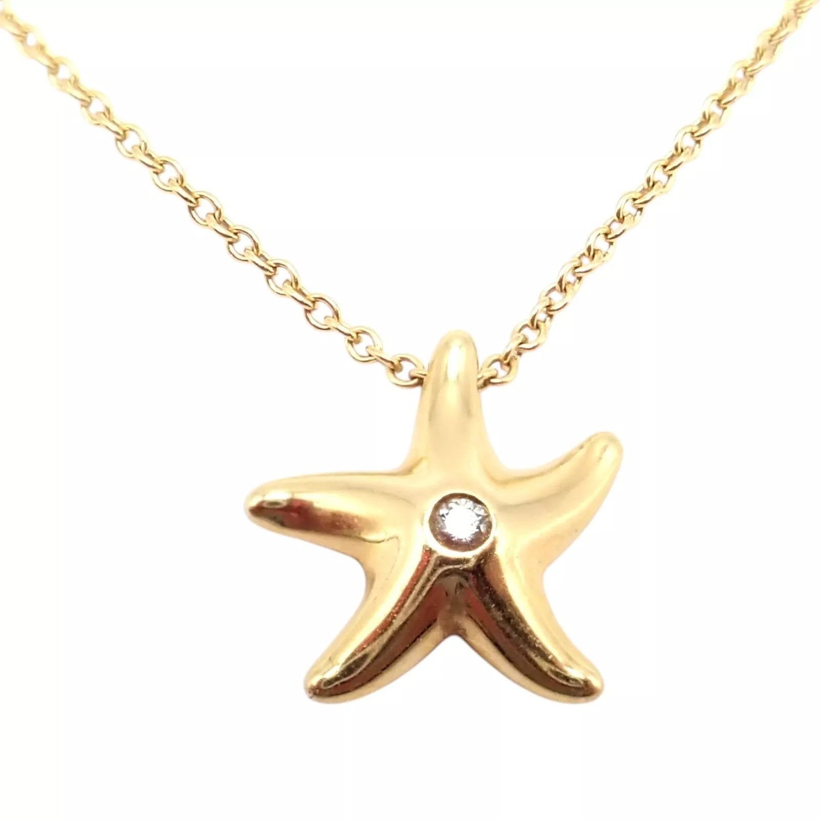 Tiffany & Co. Tiffany & Co Peretti 18k Starfish Diamond Necklace Size ONE SIZE - 1 Thumbnail