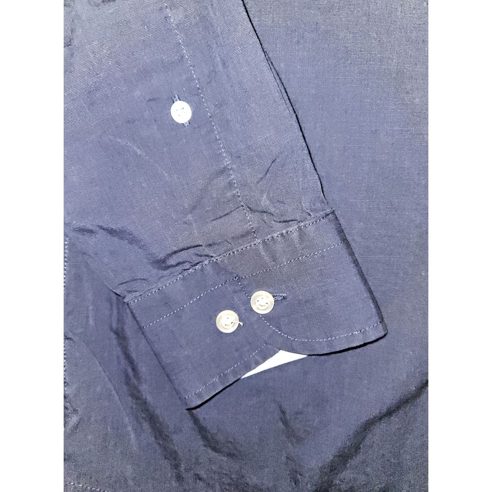 Banana Republic Banana Republic Grant Slim Fit Button Down Men's Large Blue Luxe Stretch Poplin Shirt Size US L / EU 52-54 / 3 - 5 Thumbnail