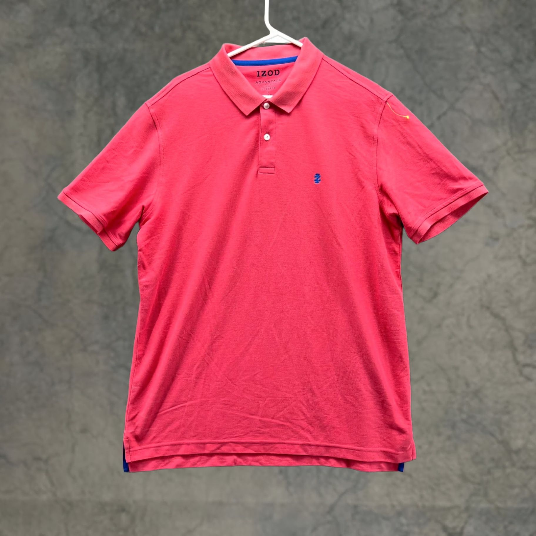 Izod IZOD Polo Shirt Men Large Pink Blue Advantage Stretch Performance Casual Golf Shirt Size US L / EU 52-54 / 3 - 1 Thumbnail
