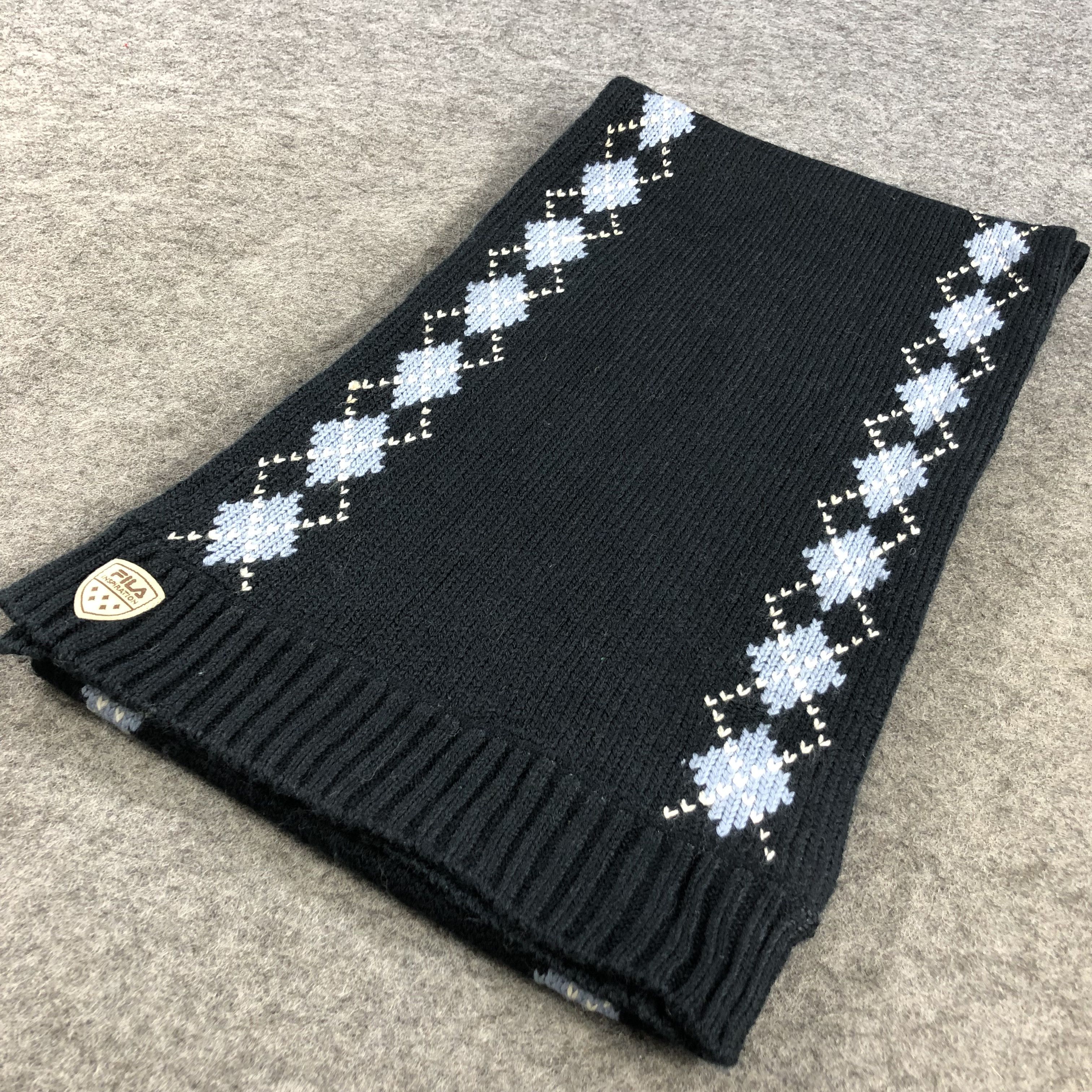 Fila Fila Argyle Wool Scarf Muffler V879 Size ONE SIZE - 3 Thumbnail
