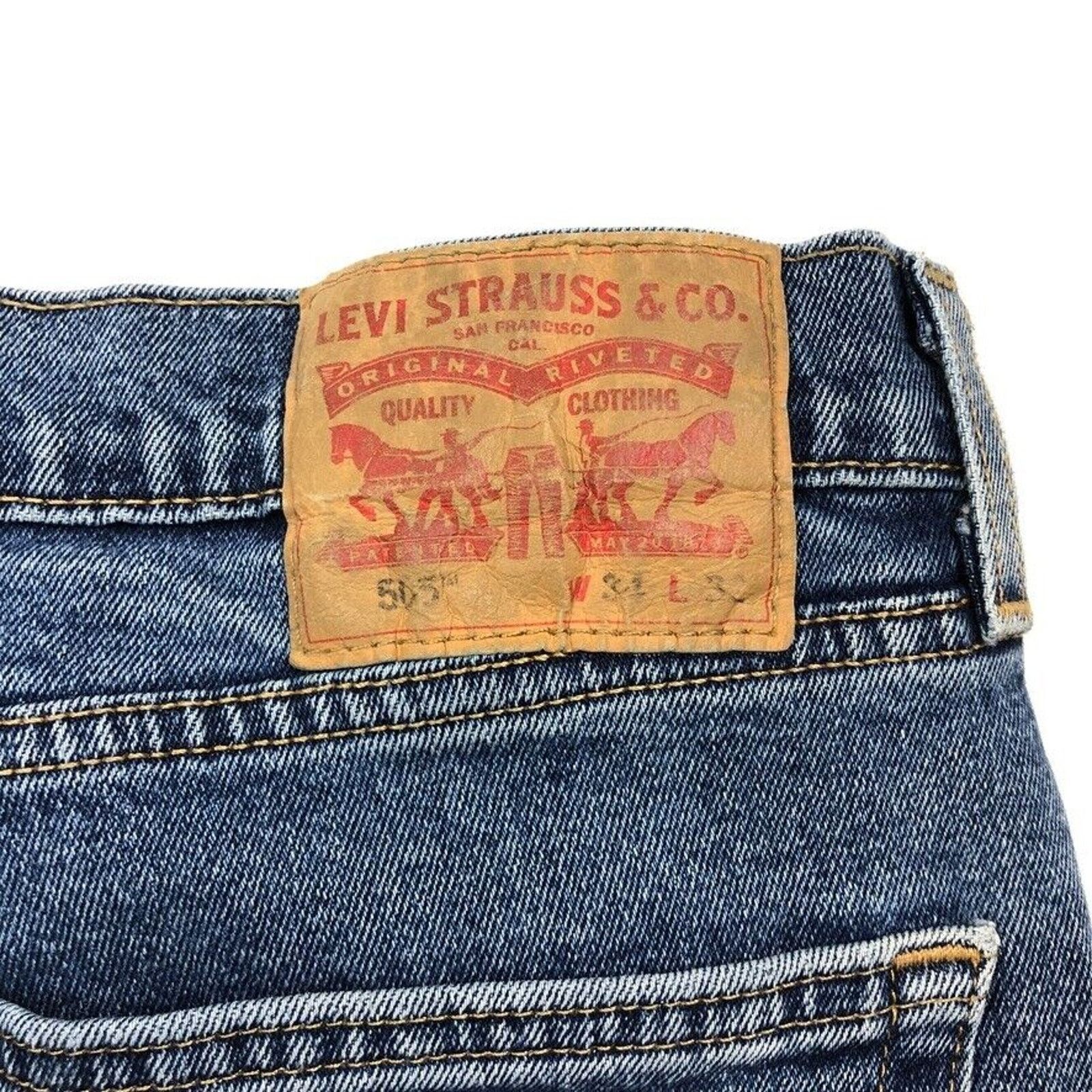 Levi's Levis 505 Blue Denim Jeans Size 34x32 Mens Pants Casual B7 Size US 34 / EU 50 - 9 Thumbnail
